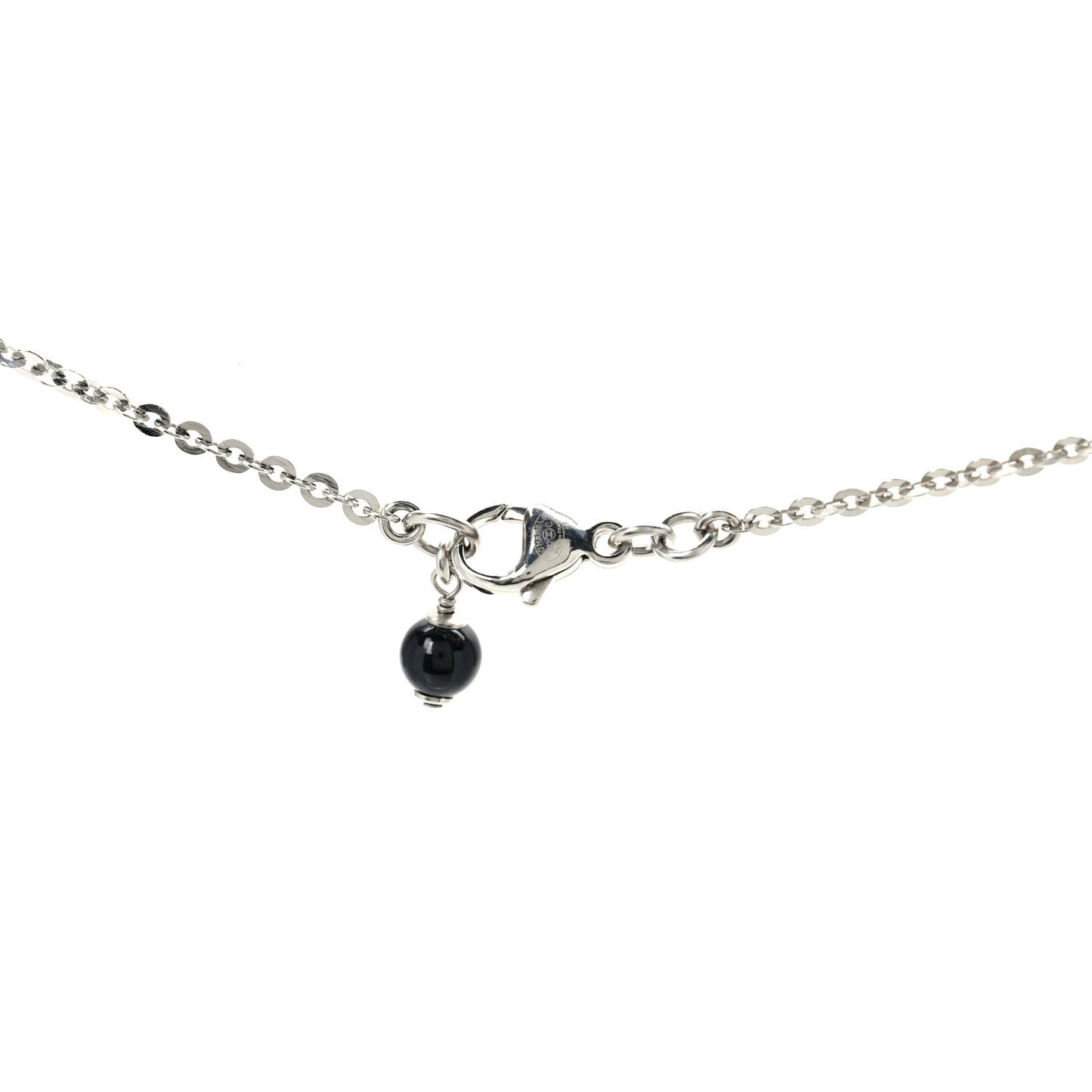Crystal CC Pendant Necklace Silver