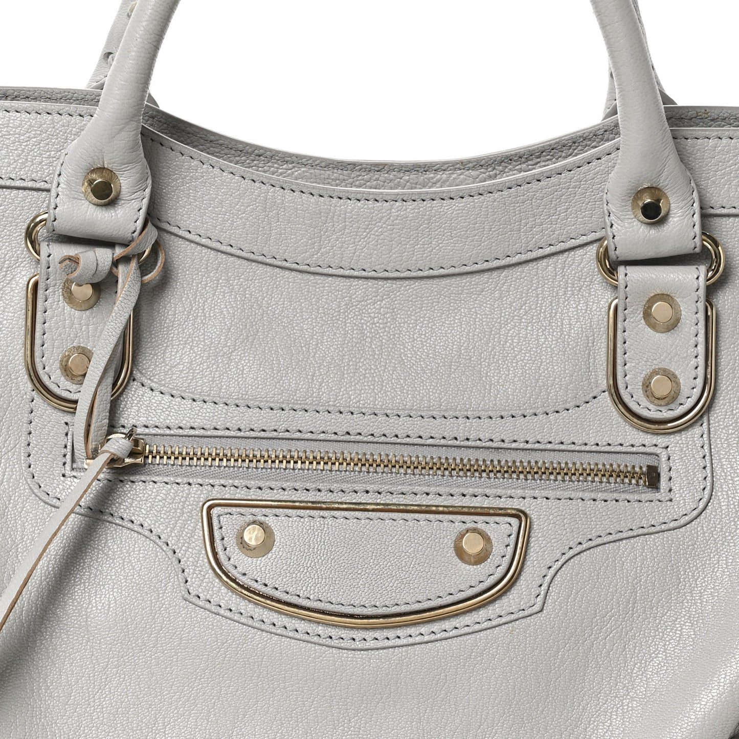 Chevre Gold Metallic Edge Hardware City Gris Glace
