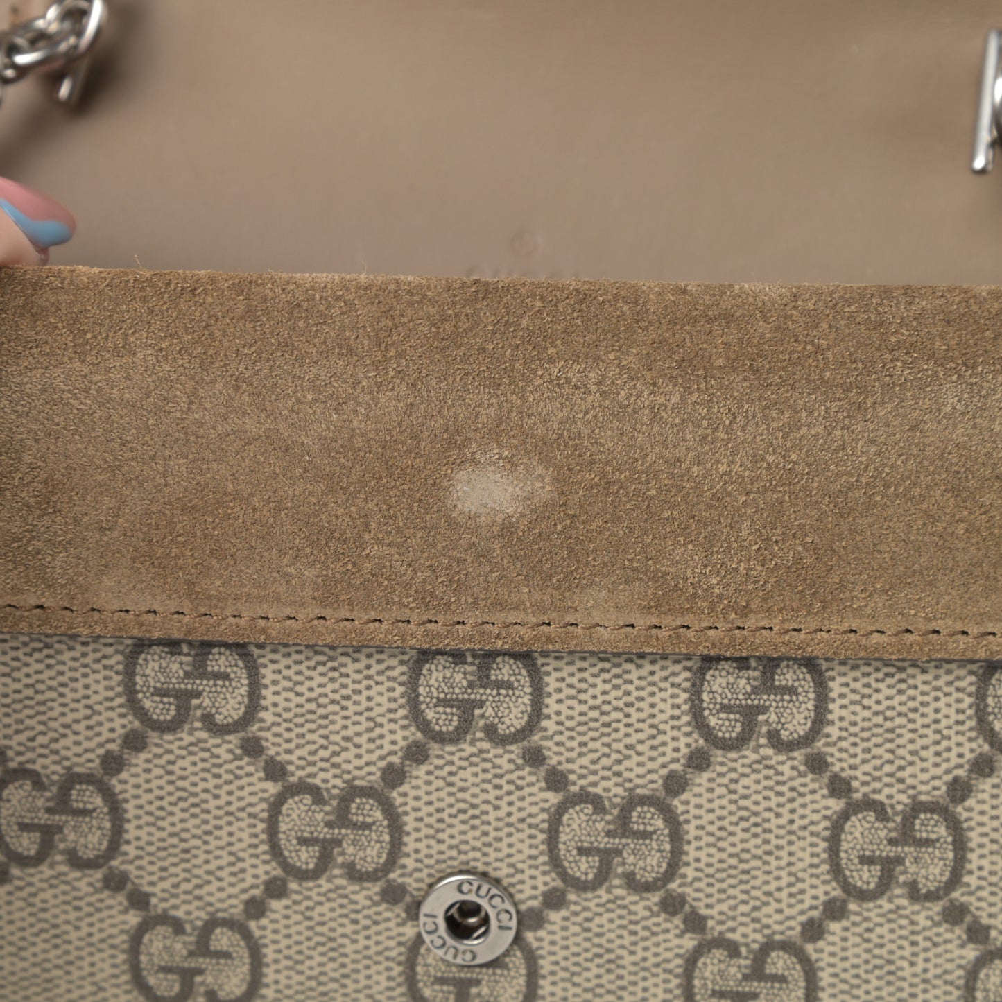 GG Supreme Monogram Super Mini Dionysus Shoulder Bag Taupe