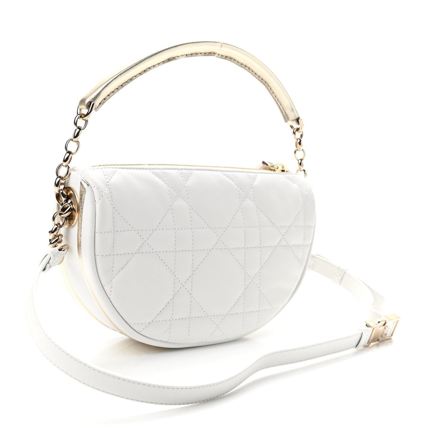 Lambskin Cannage Small Dior Vibe Hobo Bag Latte
