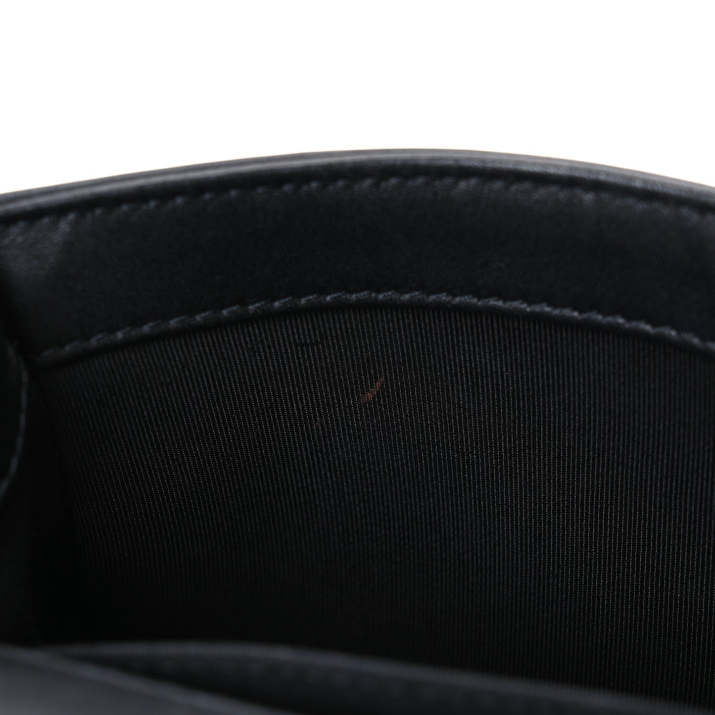 Calfskin Quilted Small Boy Flap Black