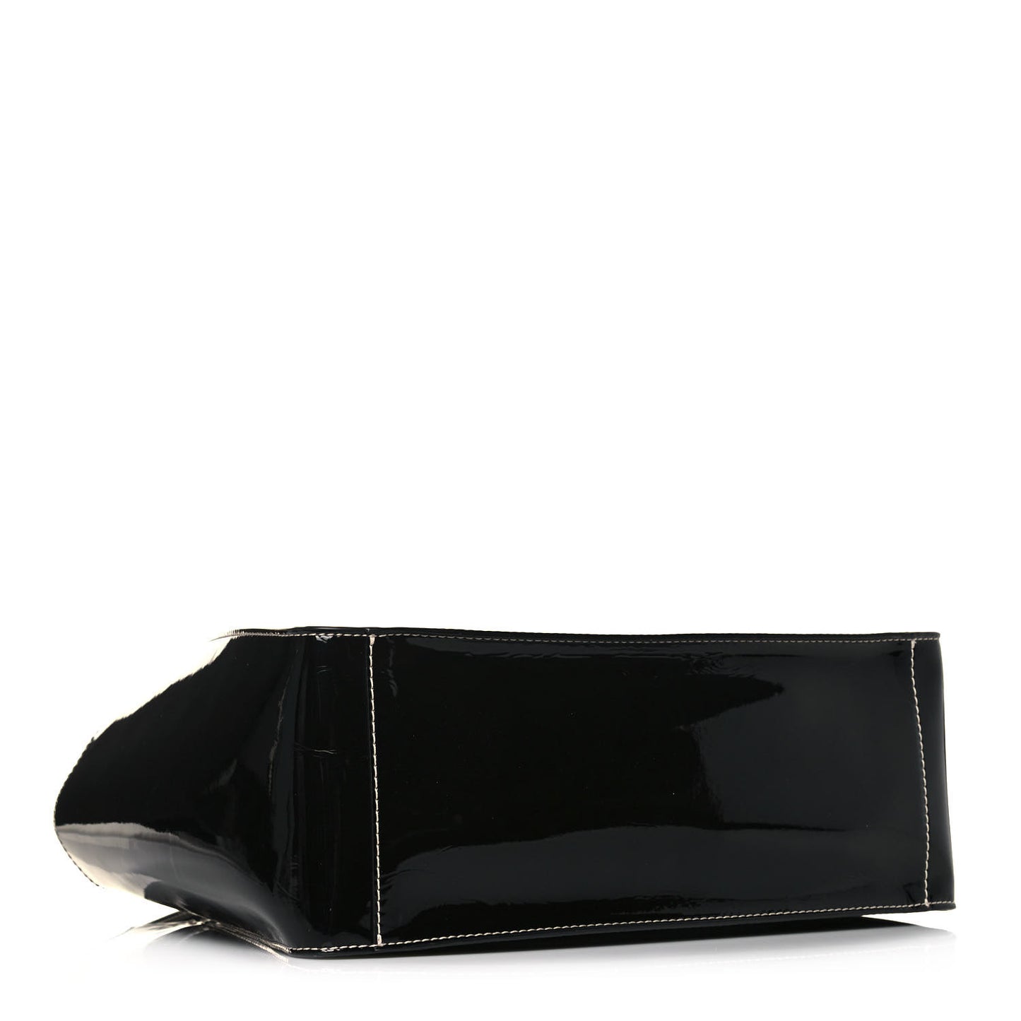 Eco Alter Patent East West Perforated Tote Black