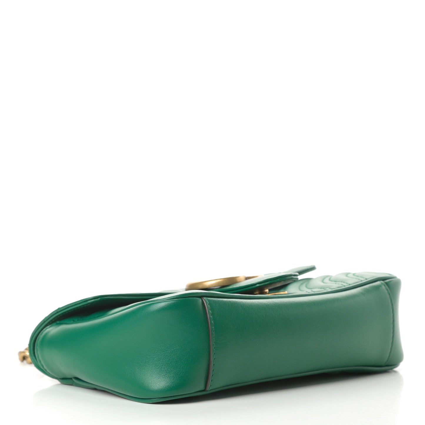 Calfskin Matelasse Mini GG Marmont Shoulder Bag Emerald Green