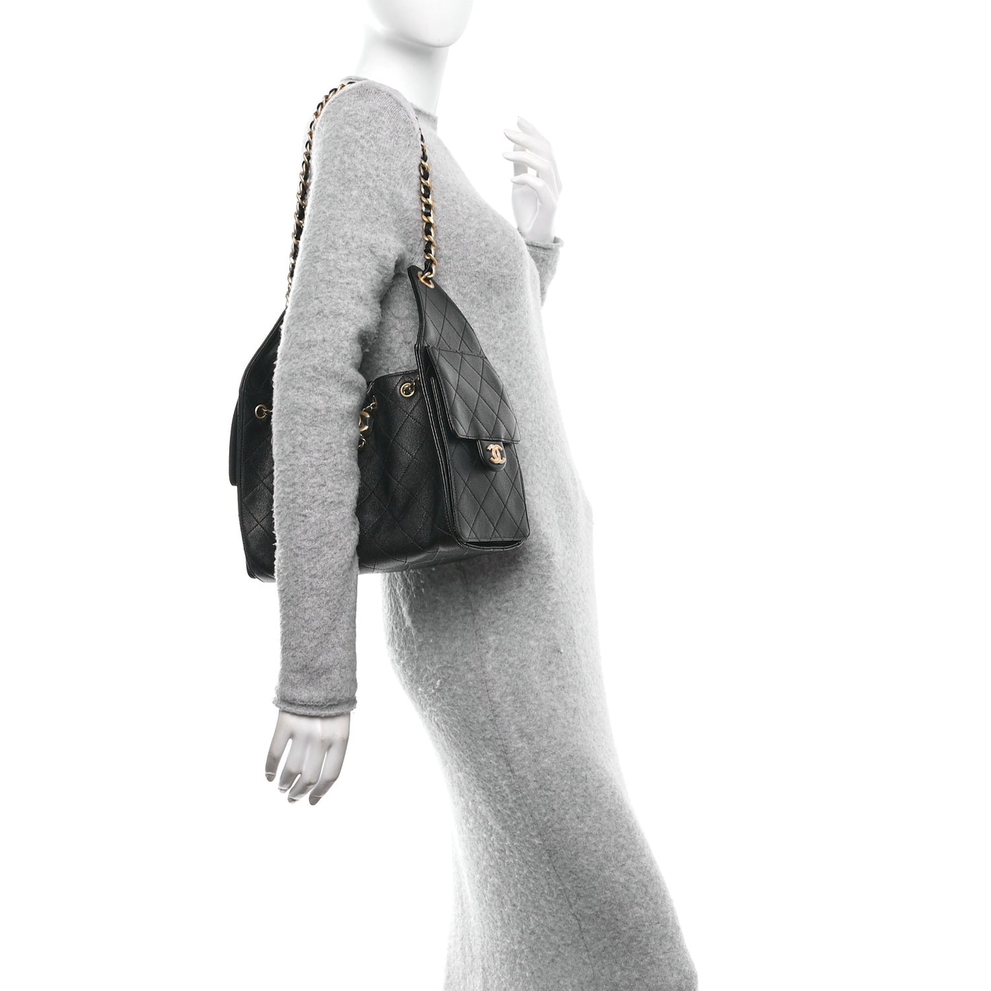 Caviar Quilted Small Chanel 25 Handbag Black