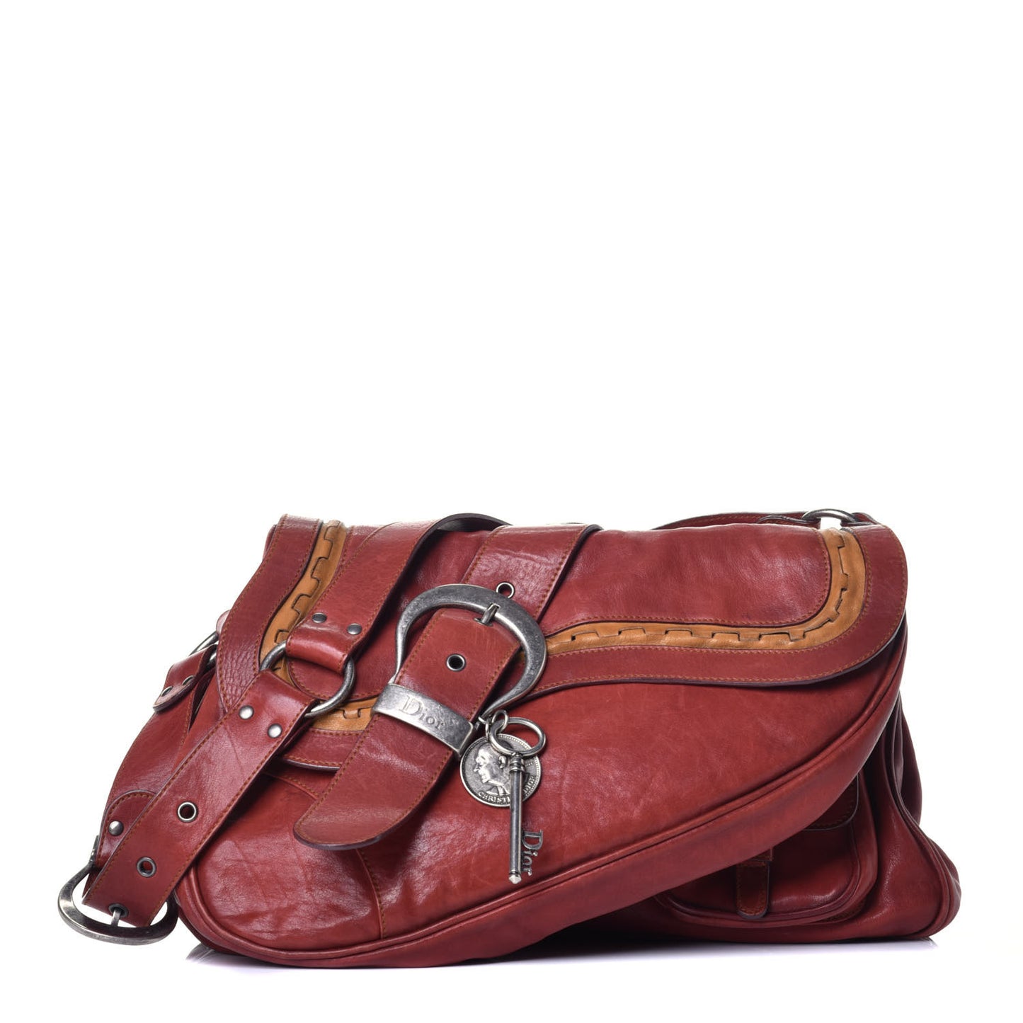 Calfskin Medium Gaucho Double Saddle Red
