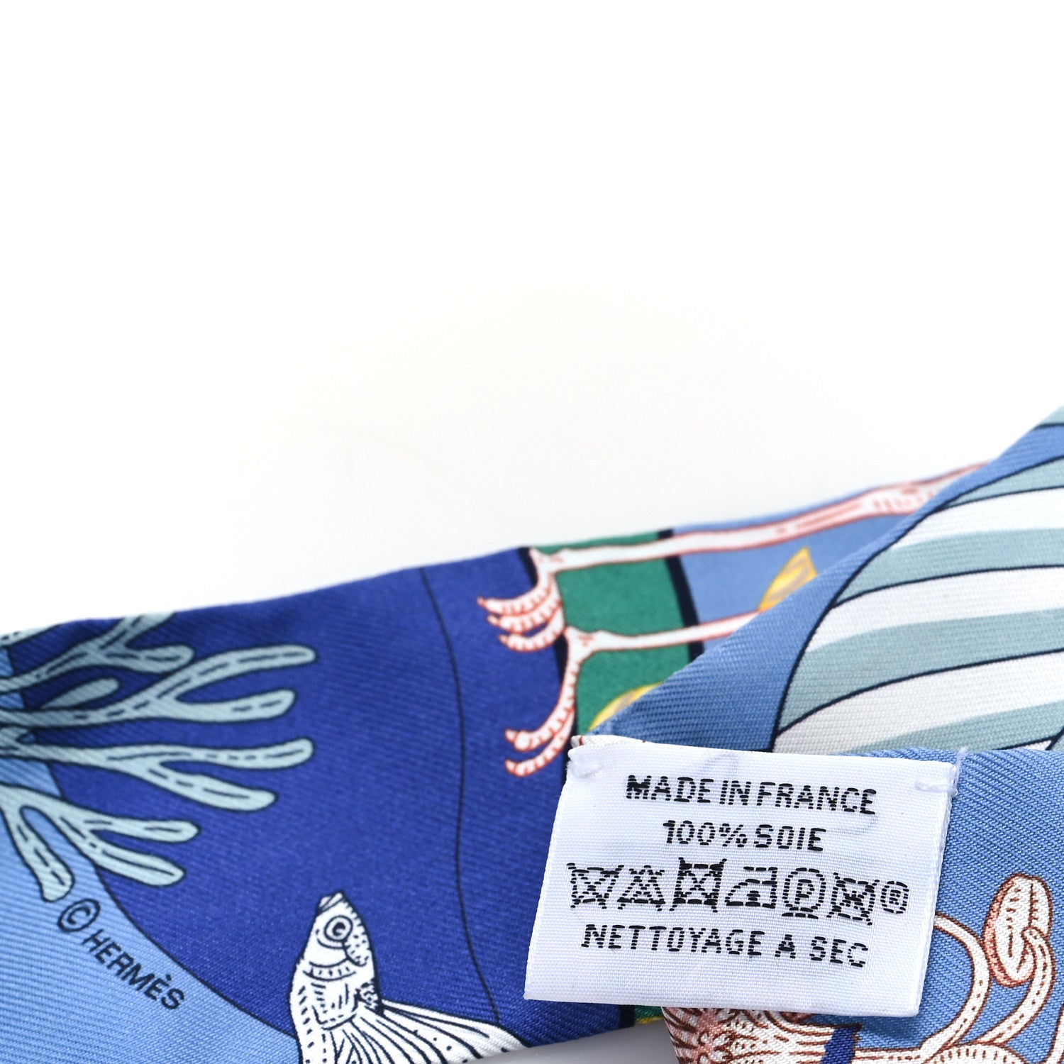 Hermes Silk Precious Paradise Twilly Bleu Jean Orange Vert 3 of 4