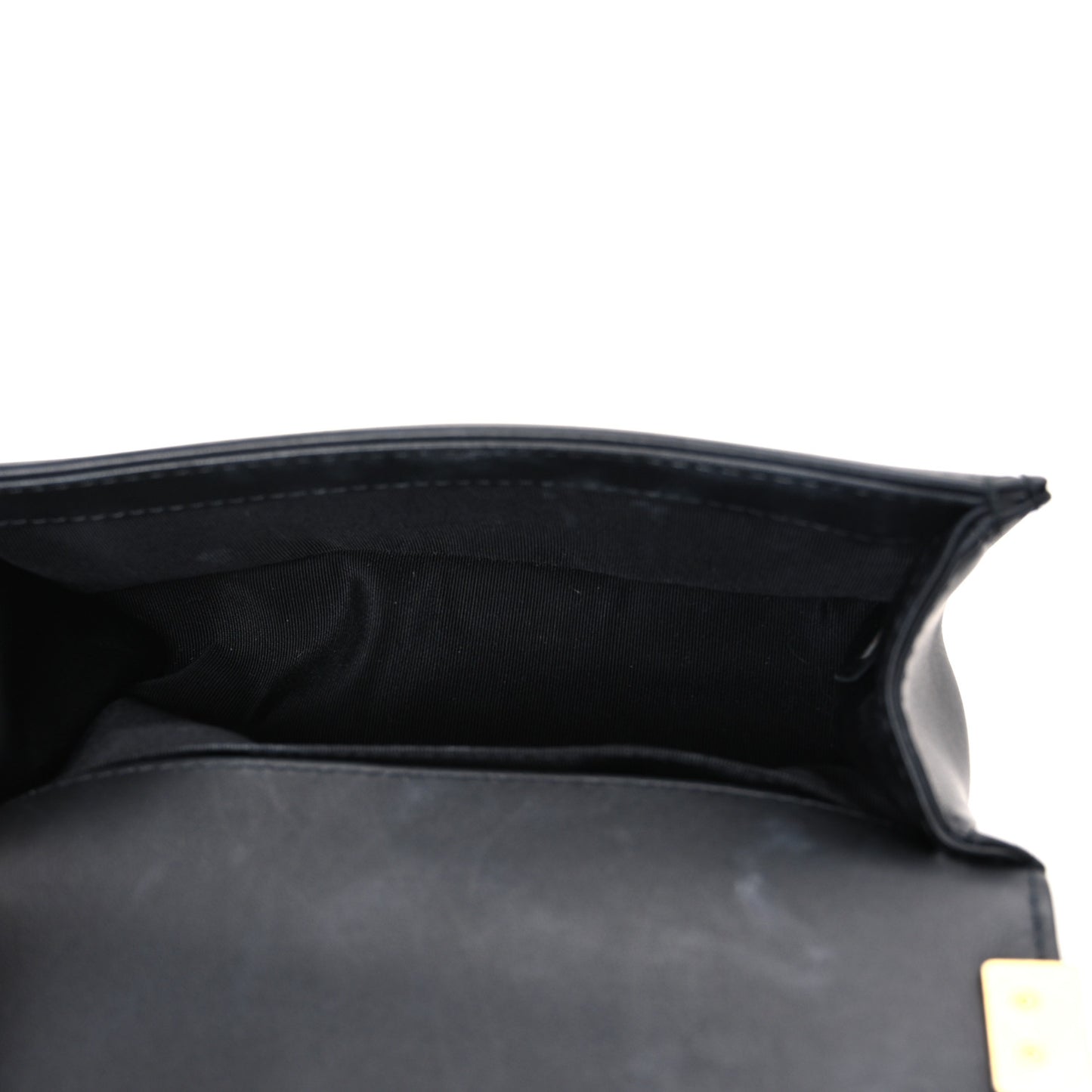 Lambskin Quilted Small Chain Around Boy Flap Black