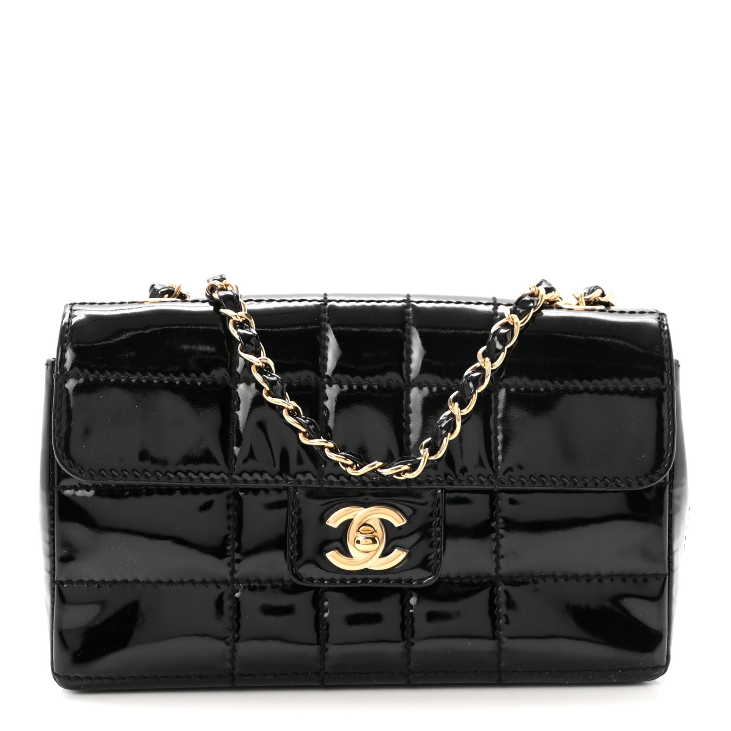 Chanel Patent Medium Chocolate Bar Flap Black 1908881 – FASHIONPHILE