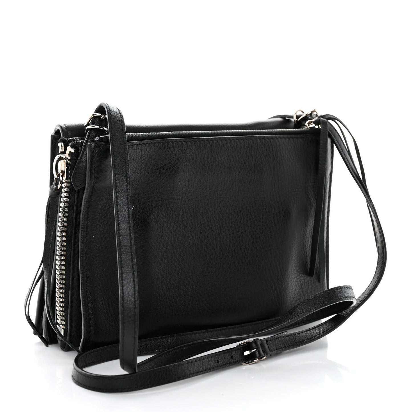 Veau Papier Triple XS Zip Around Crossbody Black
