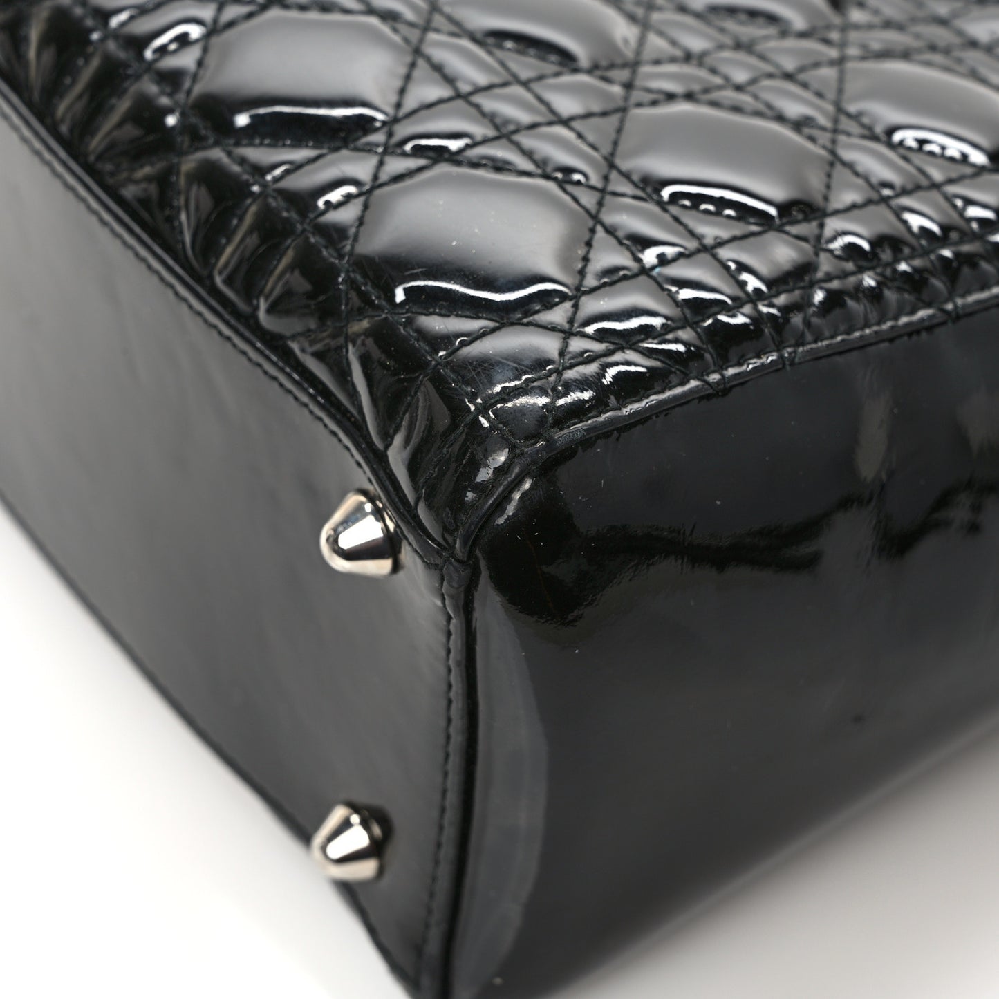 Patent Cannage Large Lady Dior Black