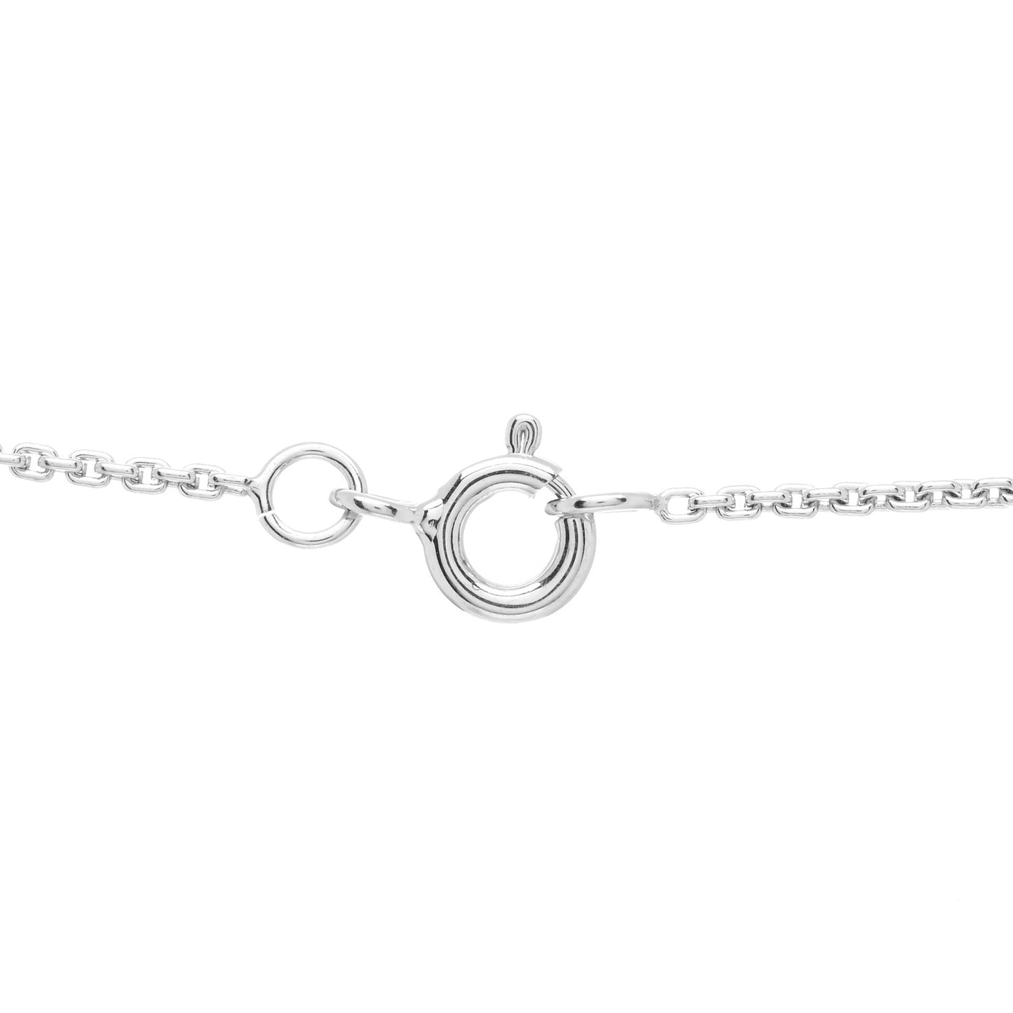 18K White Gold Diamond Small LV Volt One Pendant Necklace