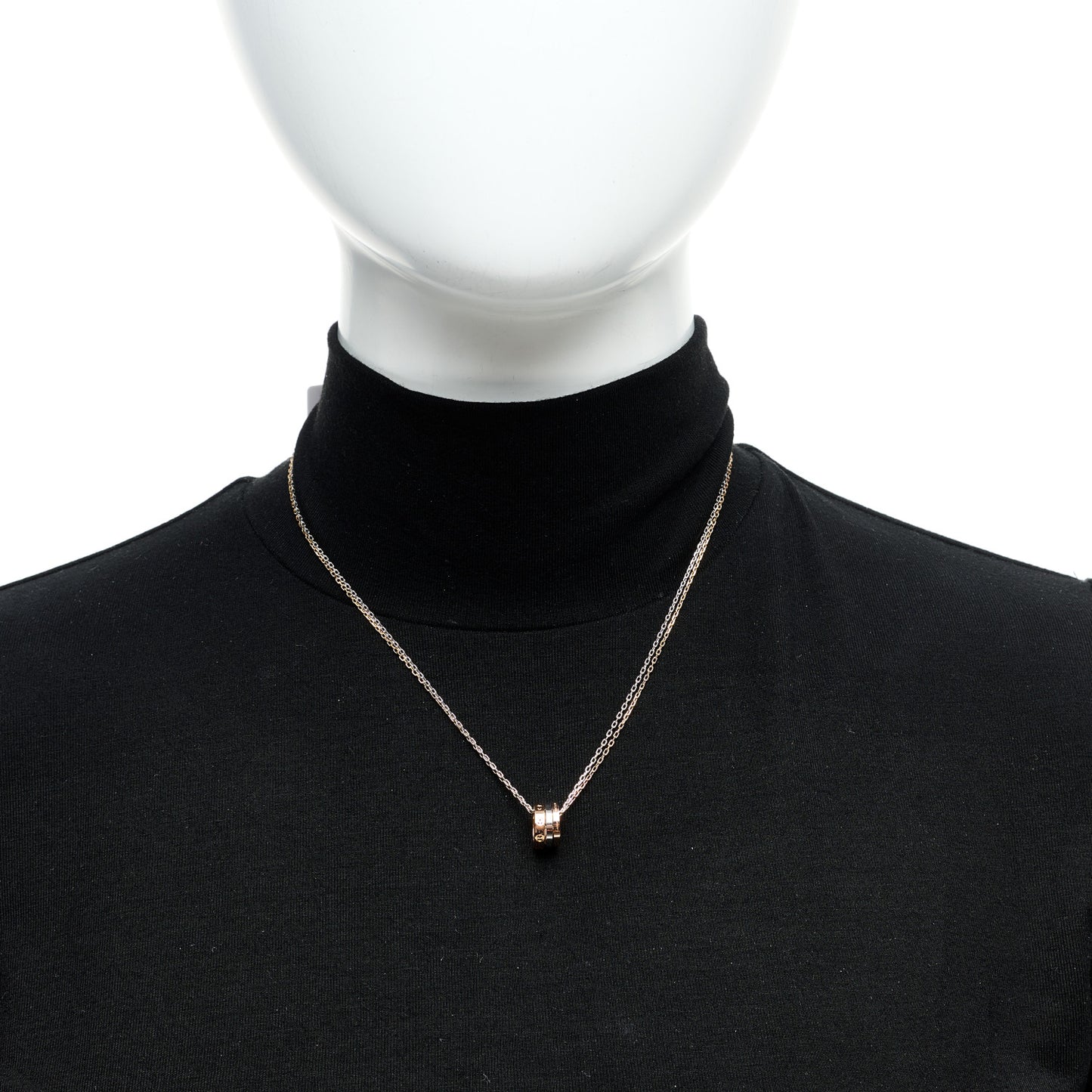 18K White Pink Gold Diamond Three Ring LOVE Pendant Necklace