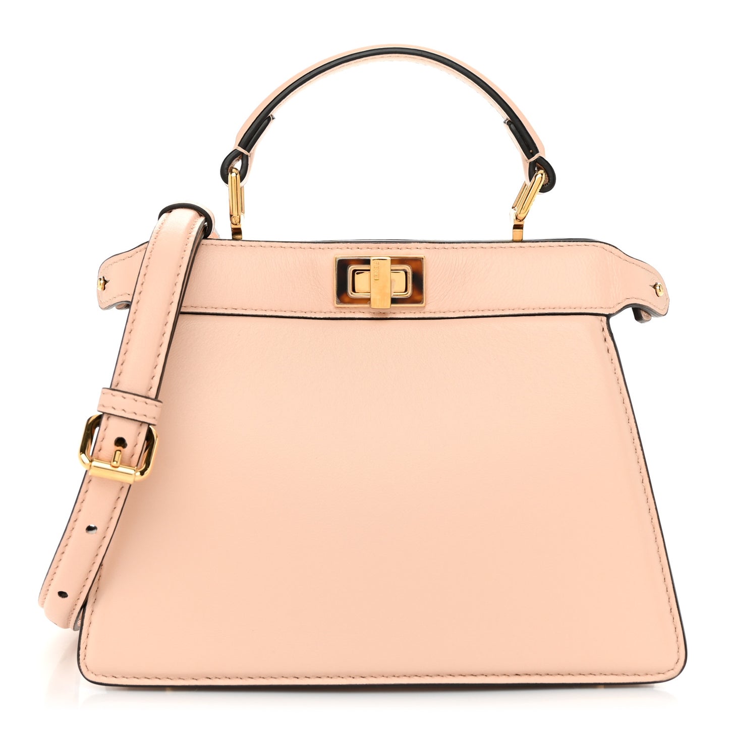 Vitello Seta Shiny Nappa Plexiglass Petite Peekaboo I SEE U Satchel Poudre