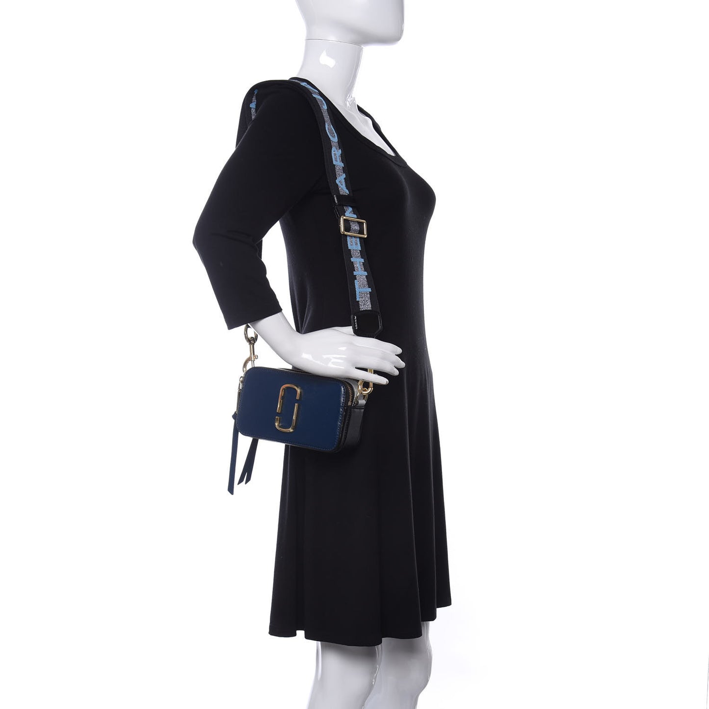 Saffiano Small Snapshot Camera Bag Blue Sea
