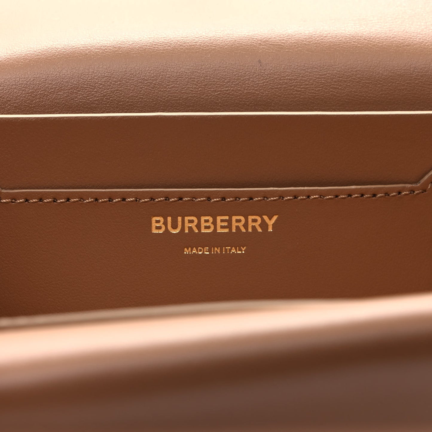 Smooth Calfskin Quilted Check TB Envelope Belt Bag Tan