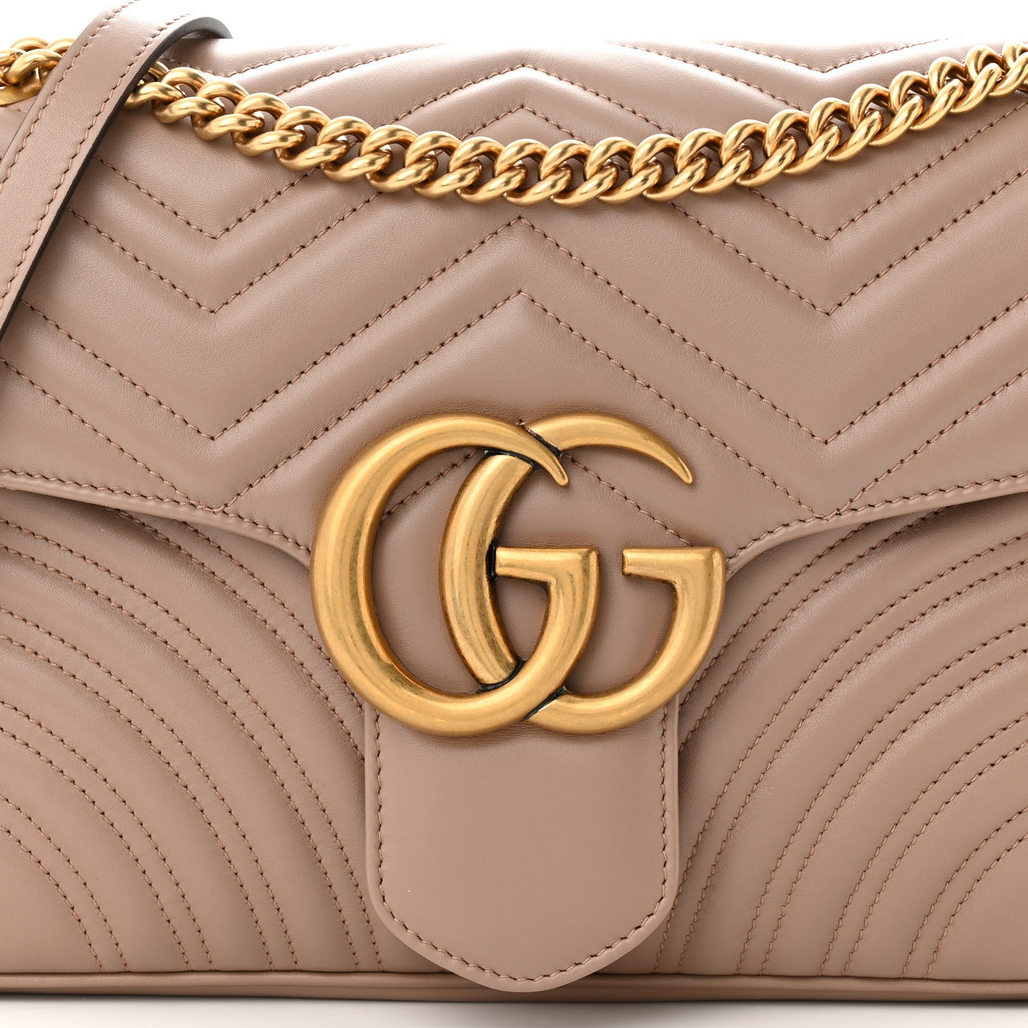 Gucci Calfskin Matelasse Medium GG Marmont Shoulder Bag Porcelain Rose 8 of 10