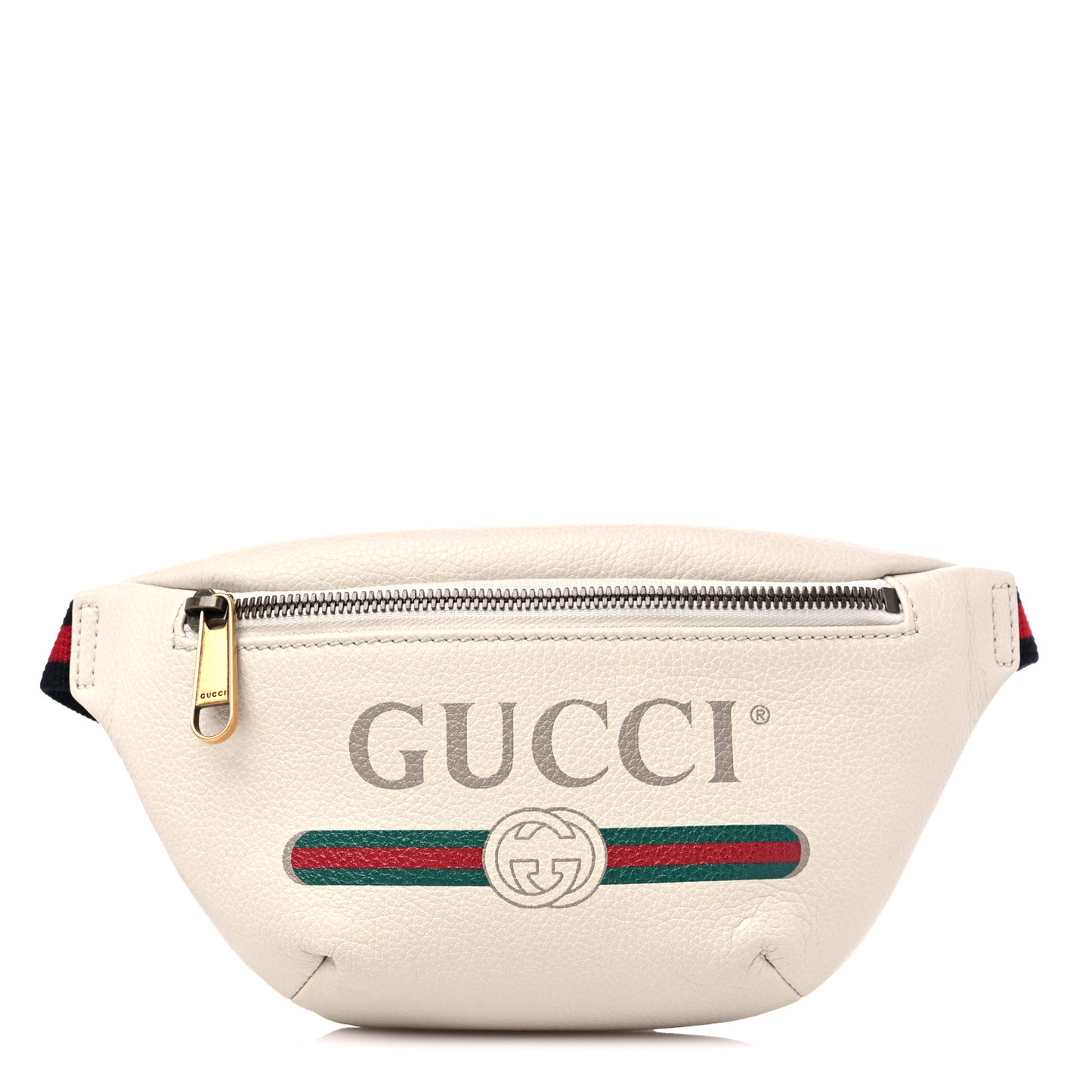 Grained Calfskin Small Logo Belt Bag White
