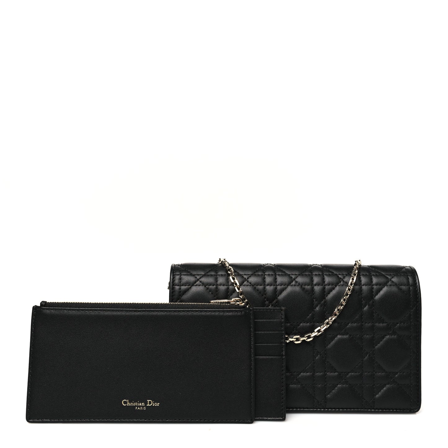 Lambskin Cannage Lady Dior Pouch Black