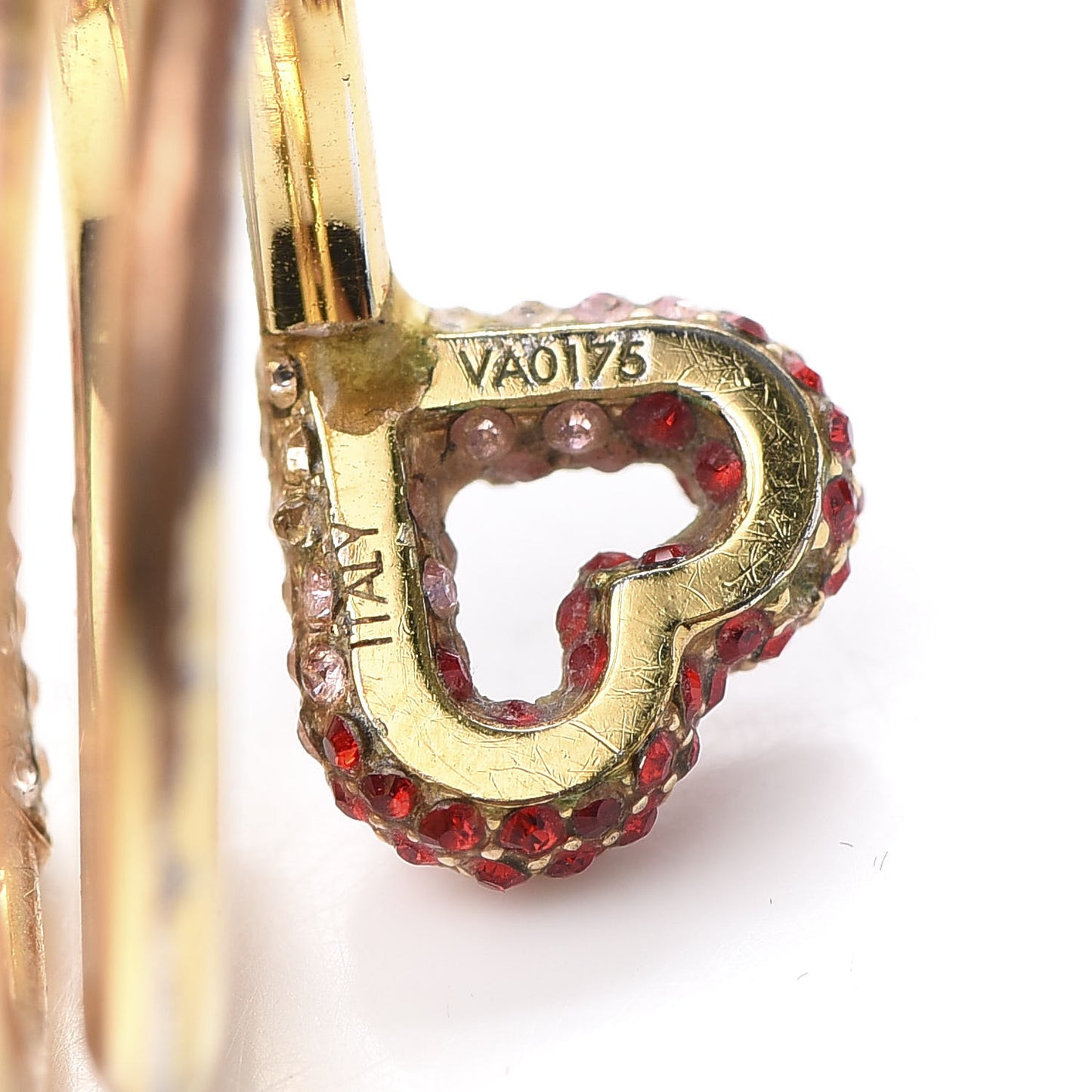 Swarovski LV and V Heart Strass Ring L Rose Gold