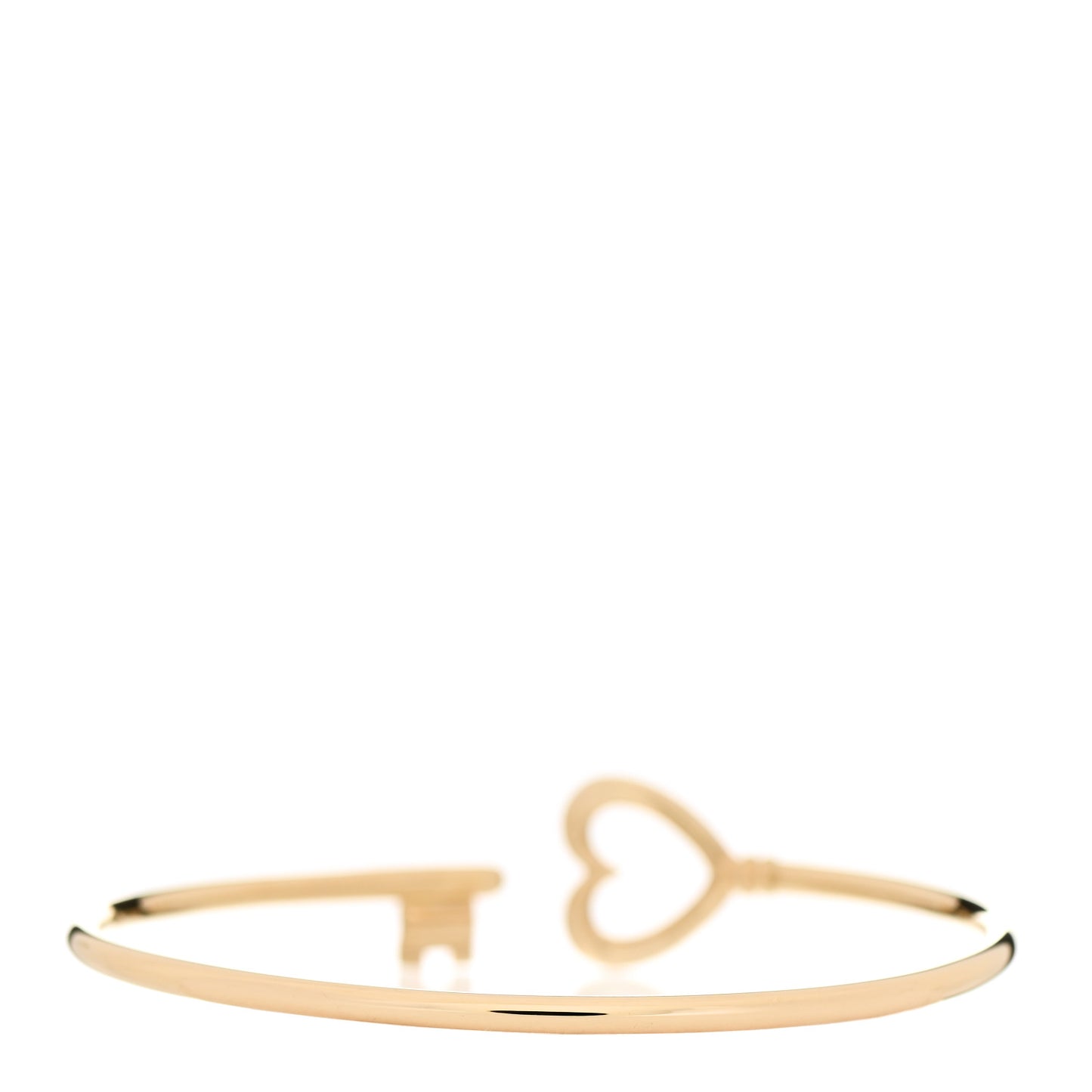18K Yellow Gold Wire Heart Key Bracelet