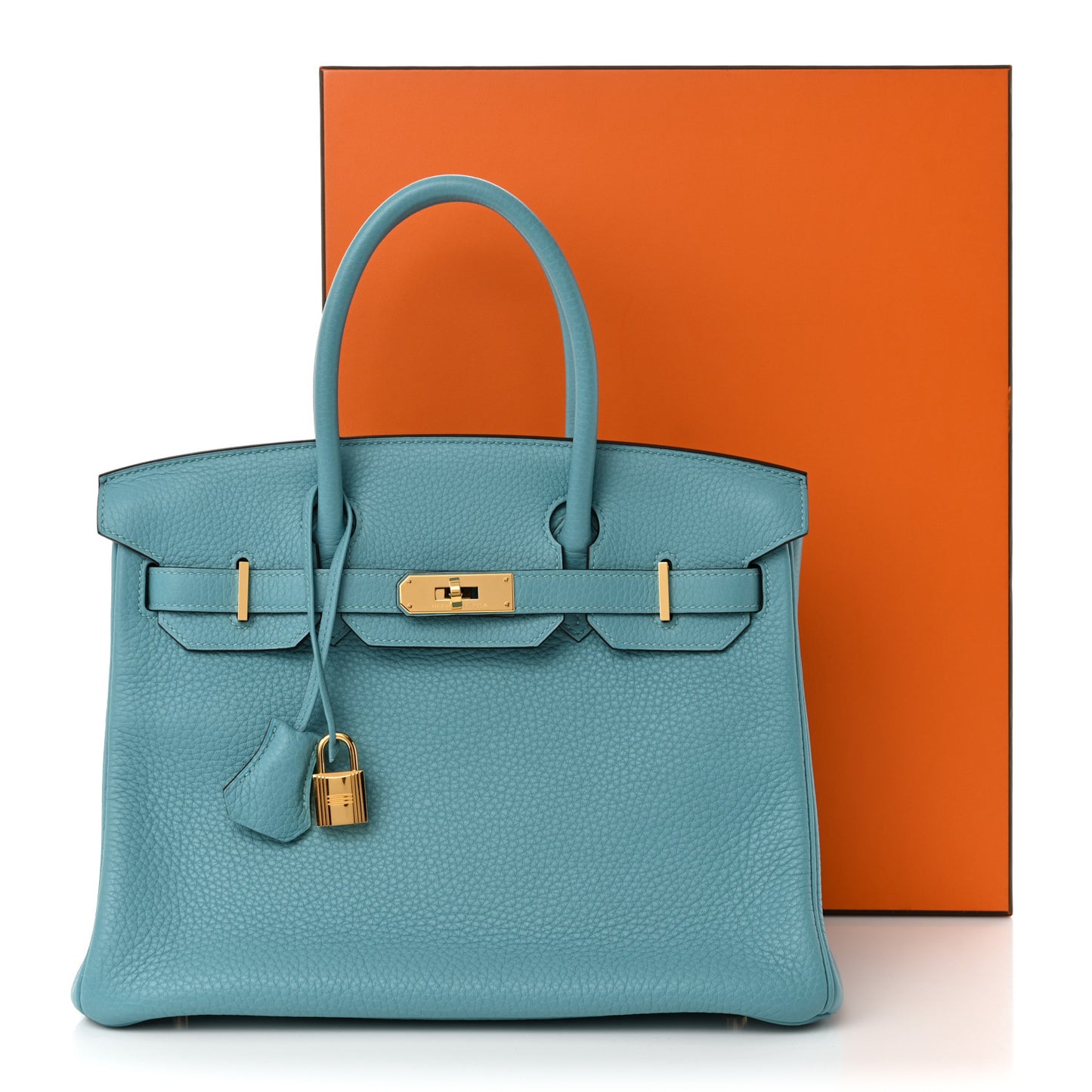 Taurillon Clemence Birkin 30 Bleu Saint Cyr