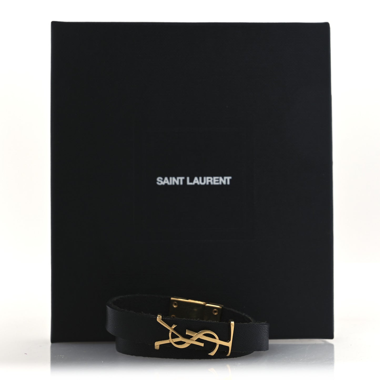 Calfskin Opyum Double Wrap Bracelet Black