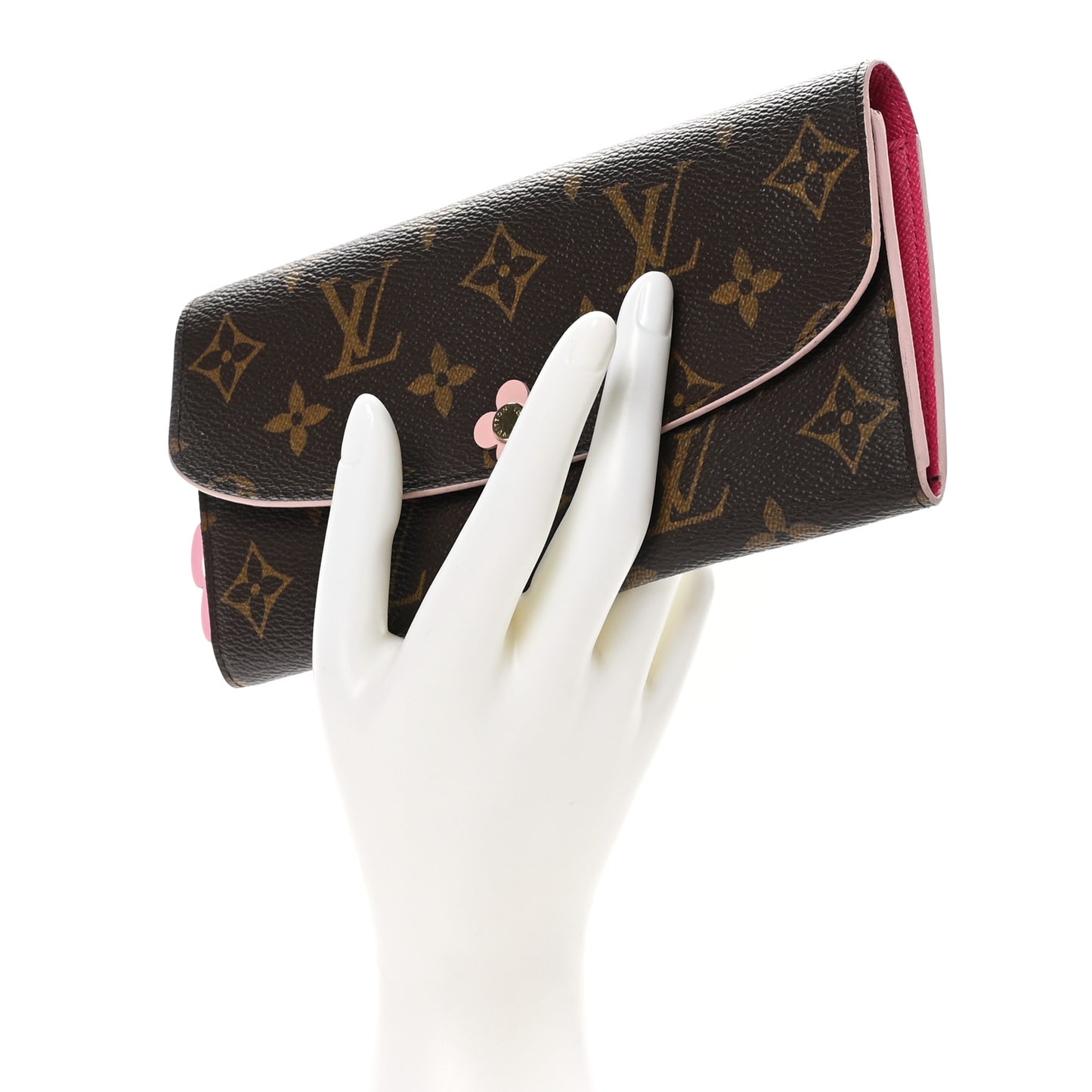 Monogram Bloom Flower Emilie Wallet Fuchsia