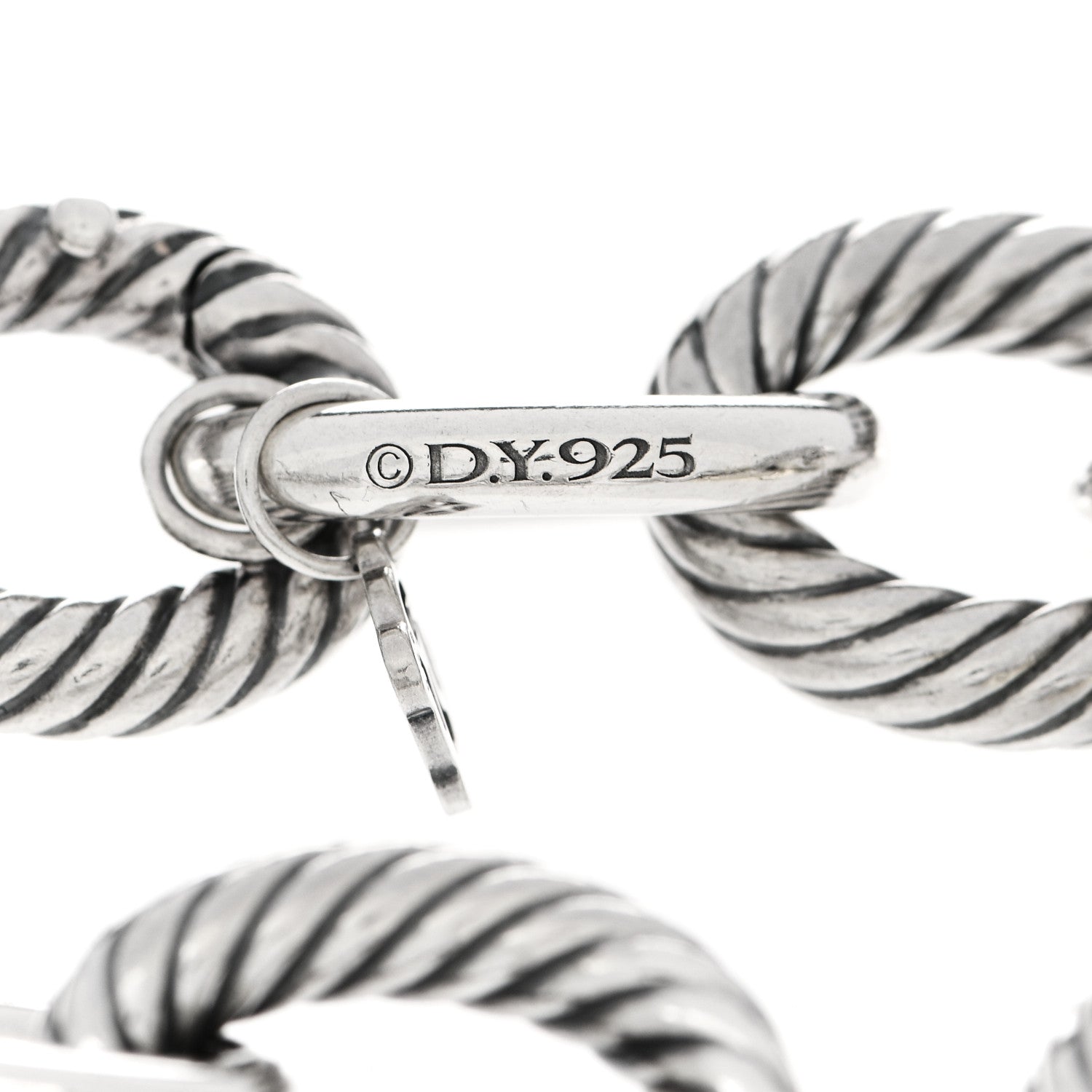 David Yurman Sterling Silver 18K Yellow Gold 19mm Extra Large Oval Link Bracelet 3 of 4