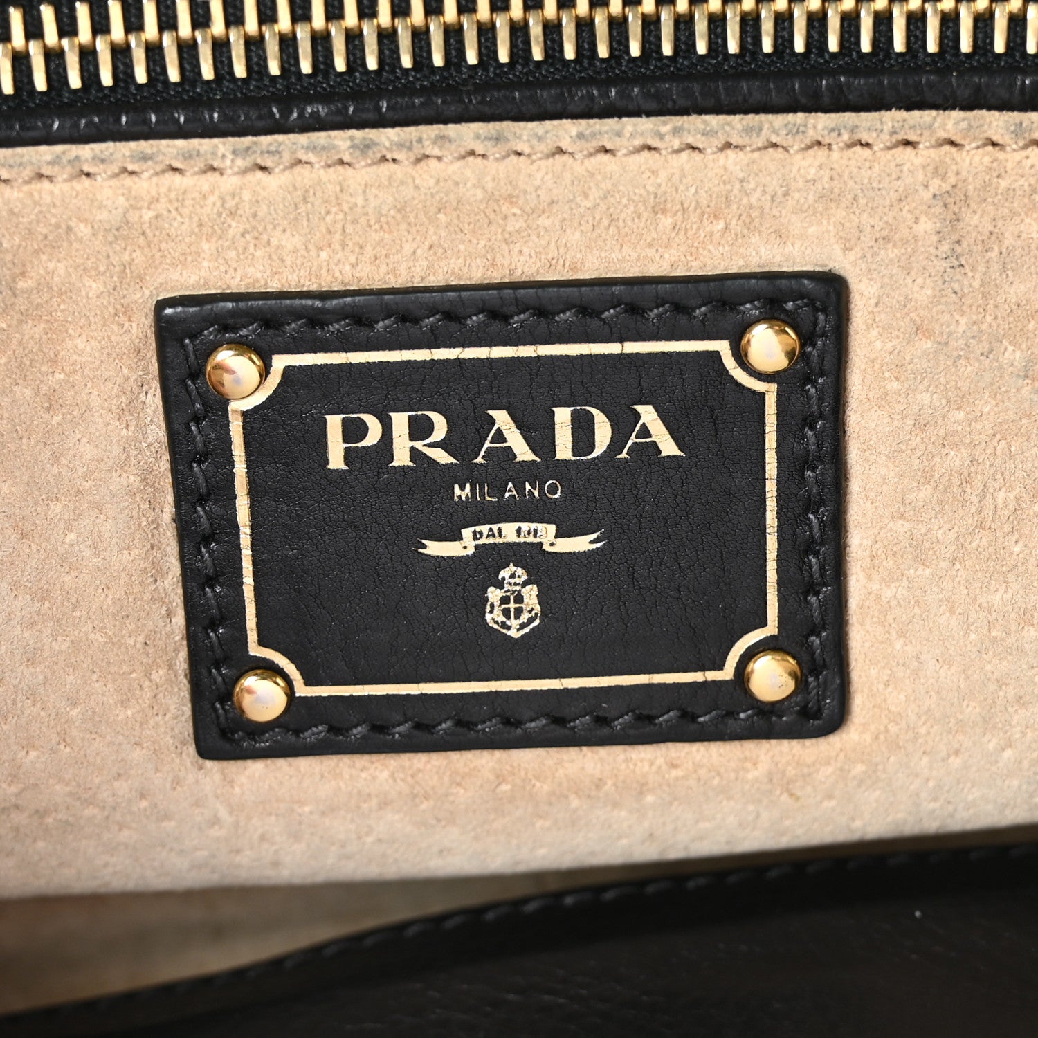 Prada Glace Calf Studded Pushlock Chain Shoulder Bag Black 6 of 8