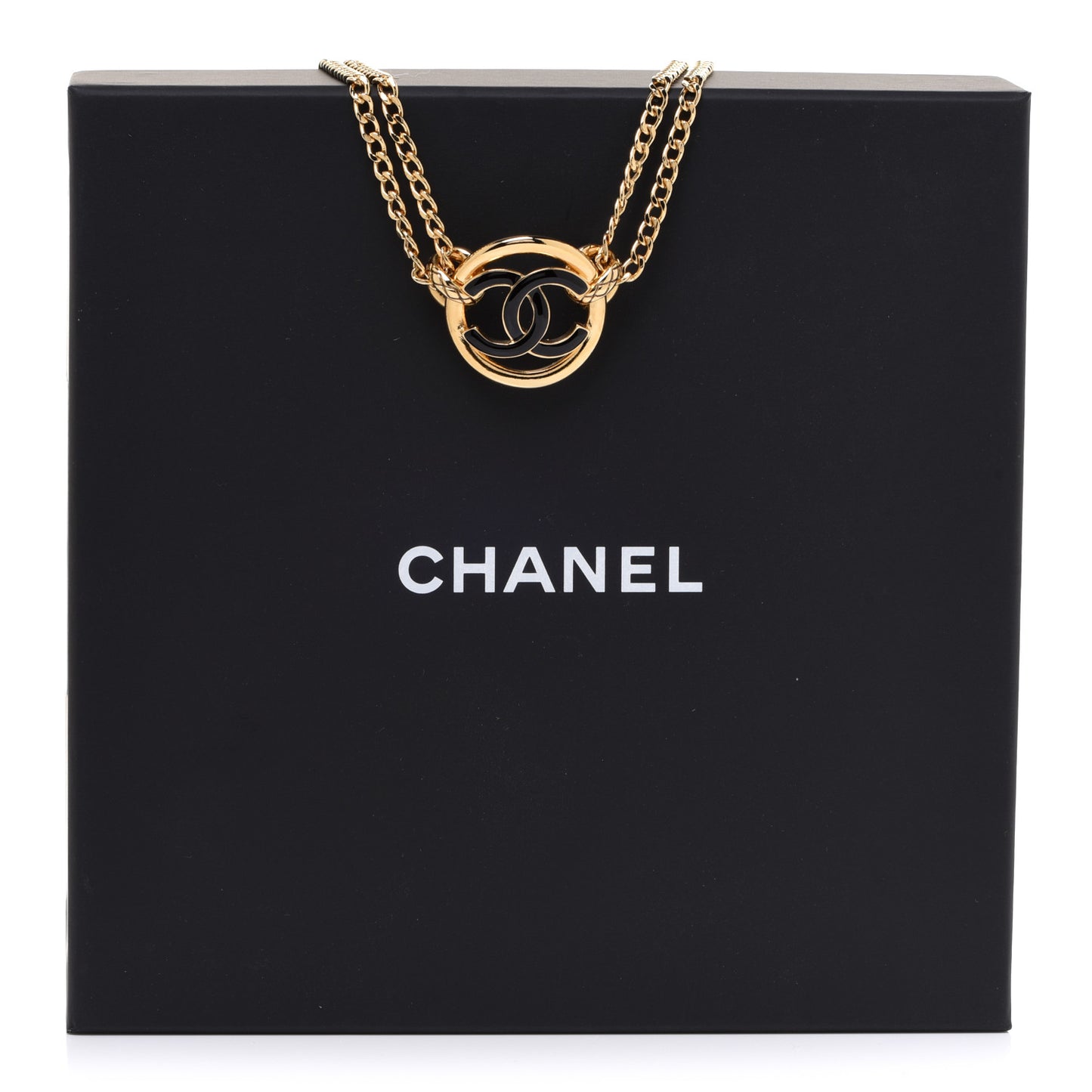 Metal Resin Chain CC Choker Gold Black