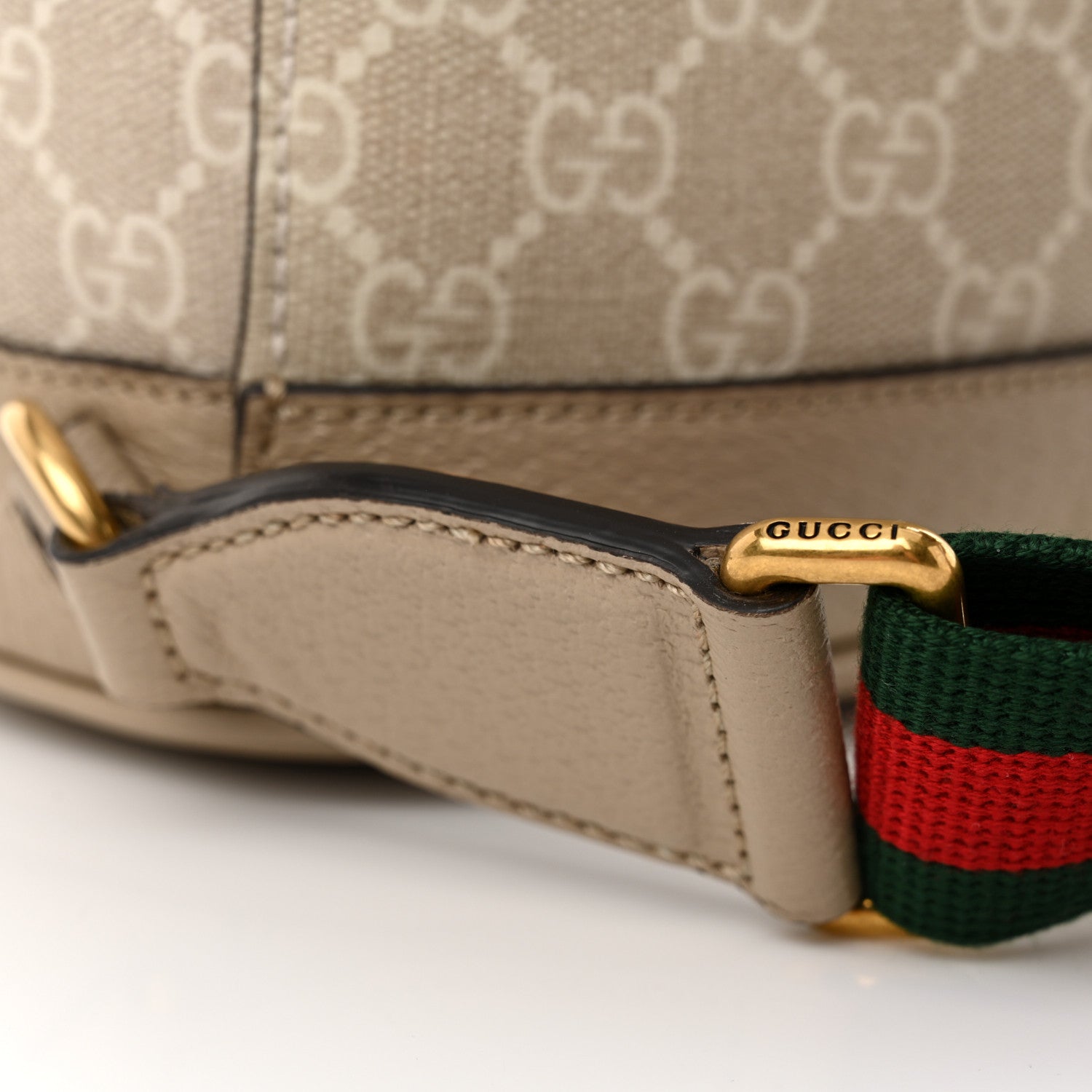 Gucci GG Supreme Monogram Azalea Calfskin Retro Interlocking G Buckle Backpack Beige Mystic White 13 of 13