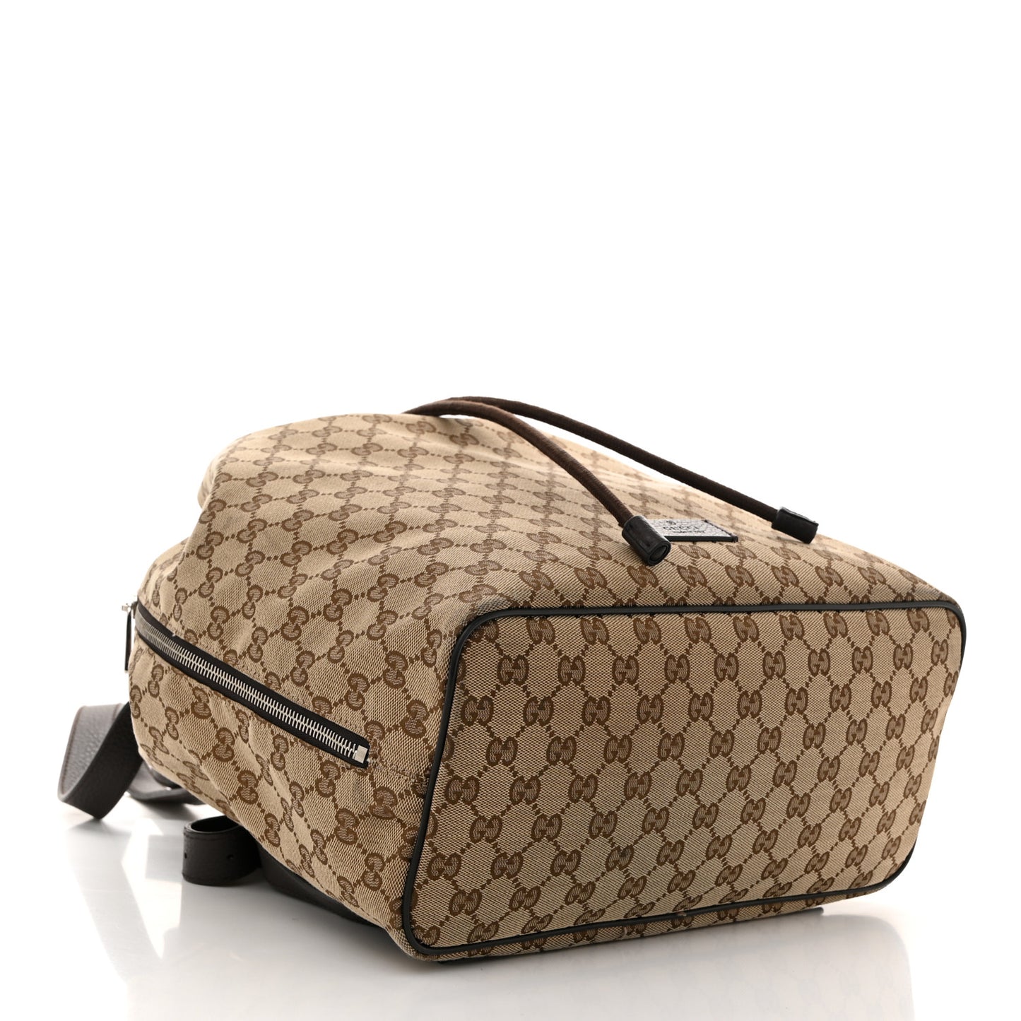 Monogram Dollar Calfskin O Drawstring Backpack Beige Ebony Testa di Moro Dark Chocolate