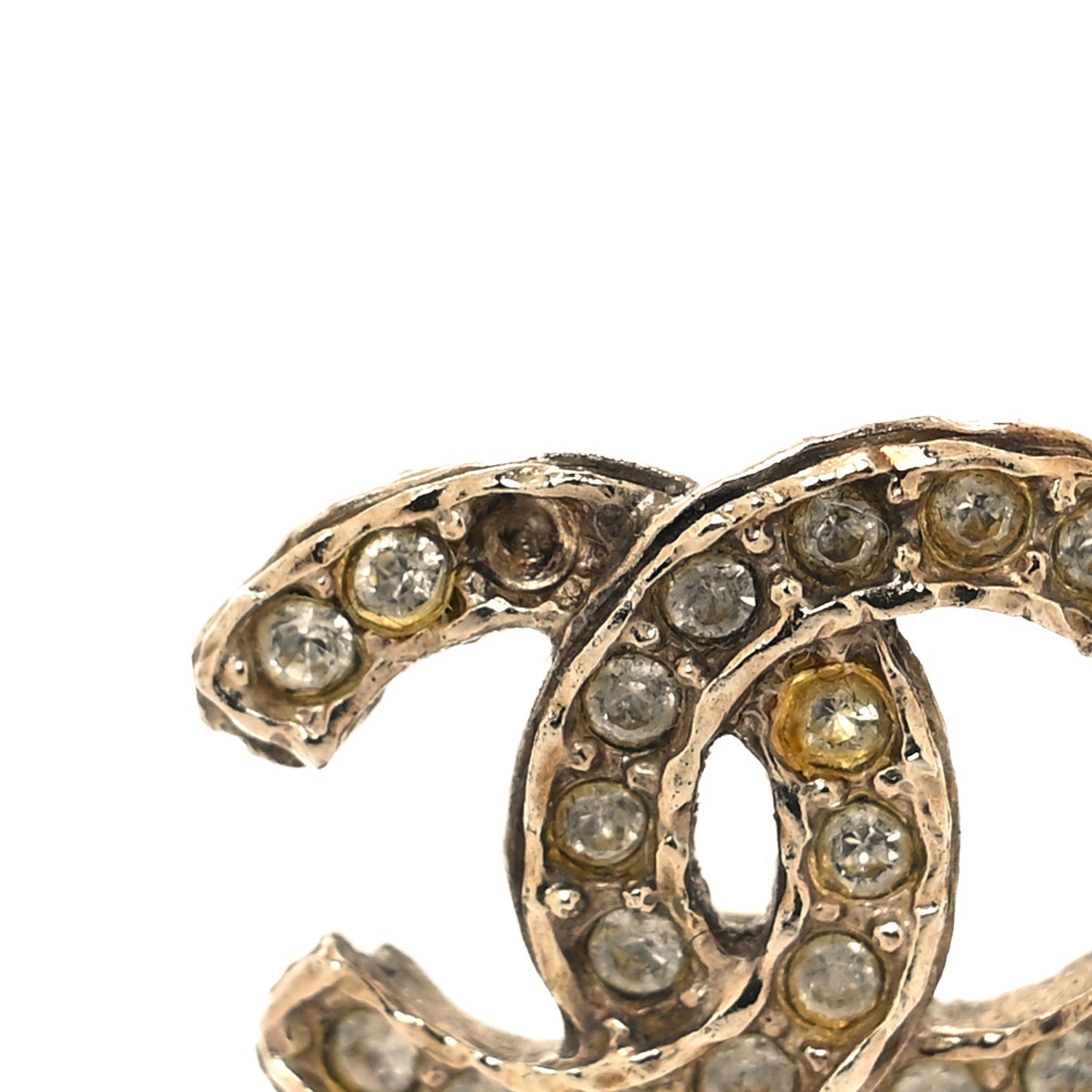 Chanel Crystal Mini Timeless CC Earrings Gold 5 of 6