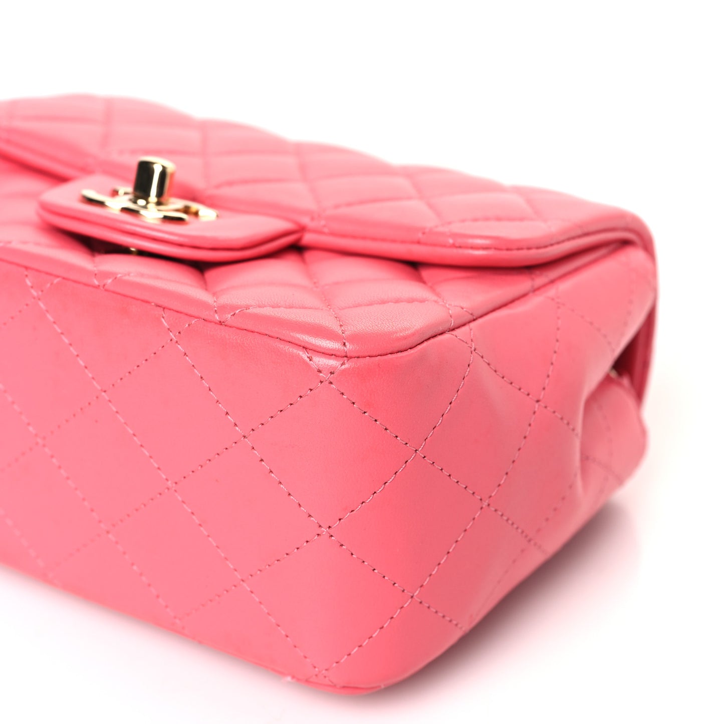 Lambskin Quilted Mini Square Flap Pink