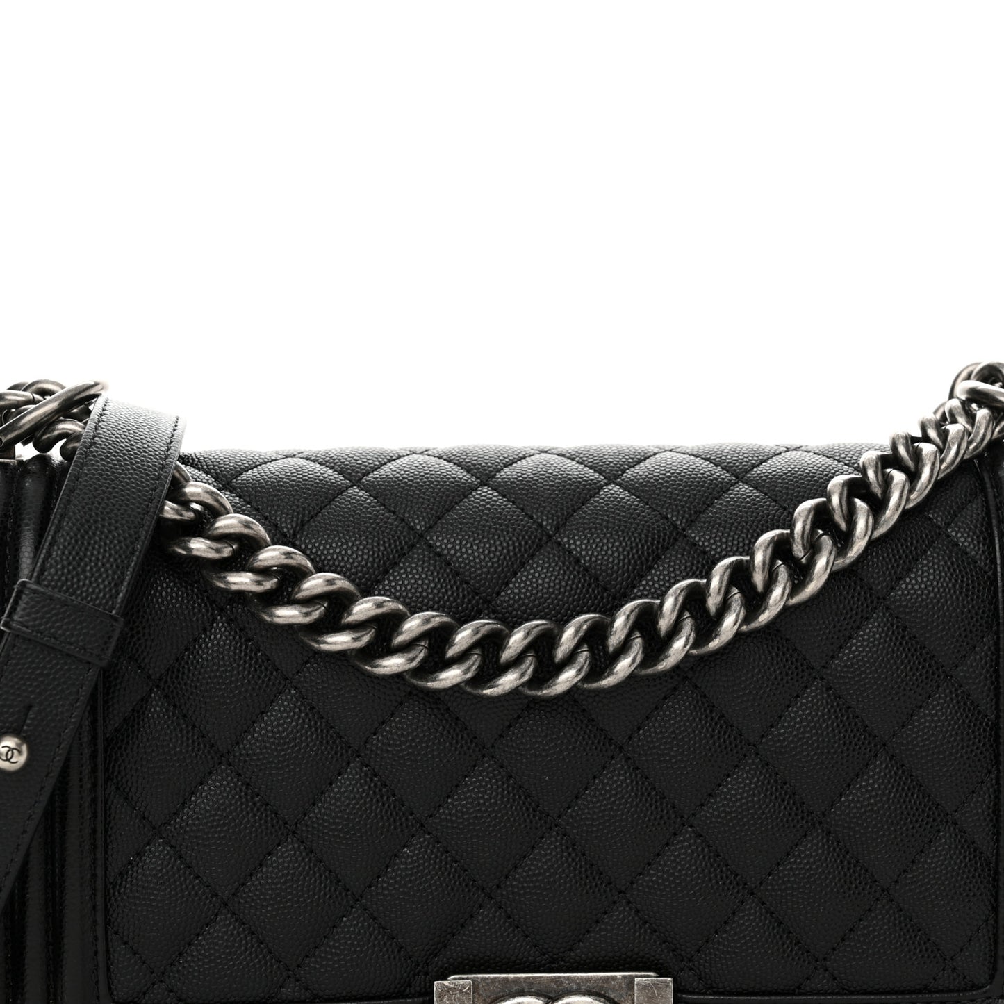 Caviar Quilted Medium Boy Flap Black