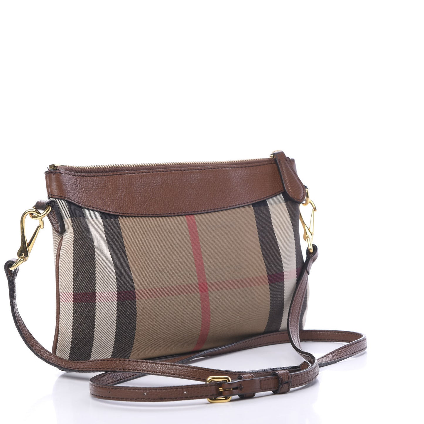 House Check Derby Peyton Crossbody Clutch Bag Tan