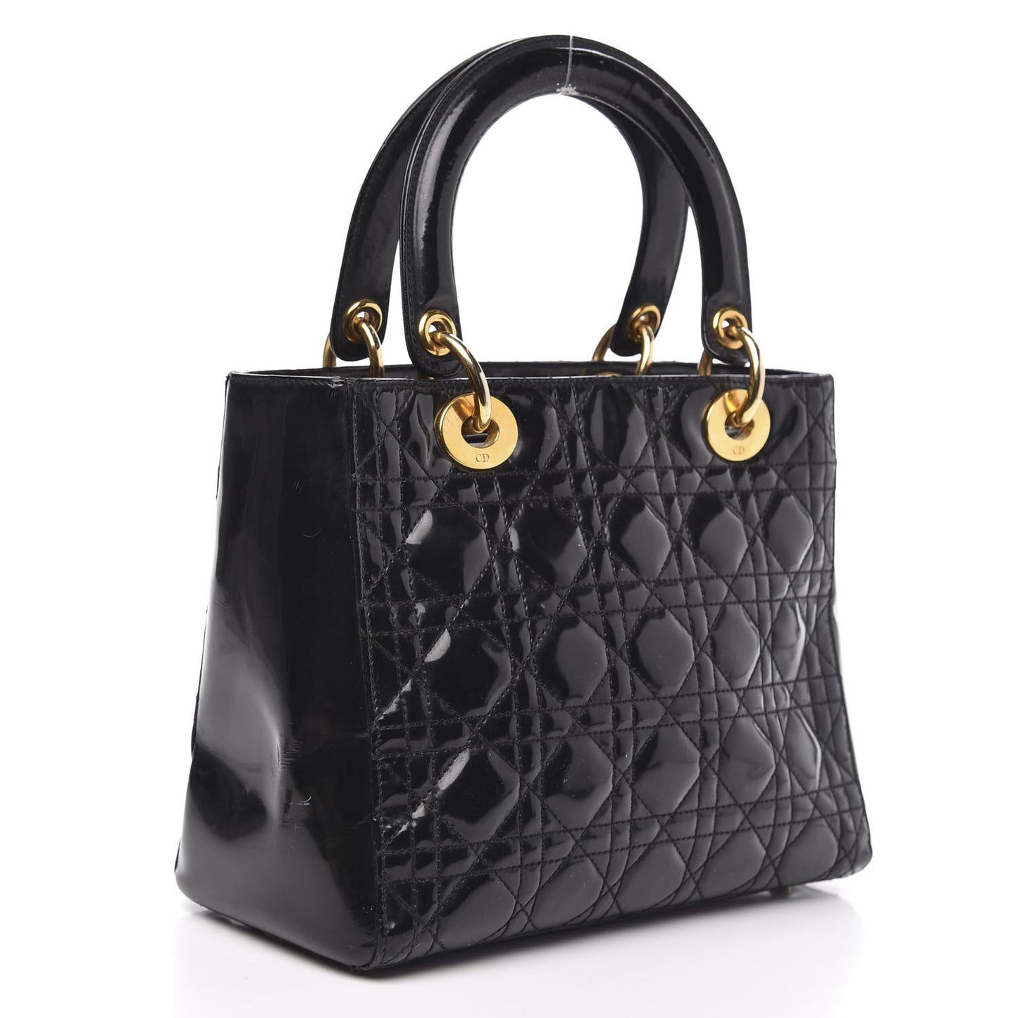 Patent Cannage Medium Lady Dior Black