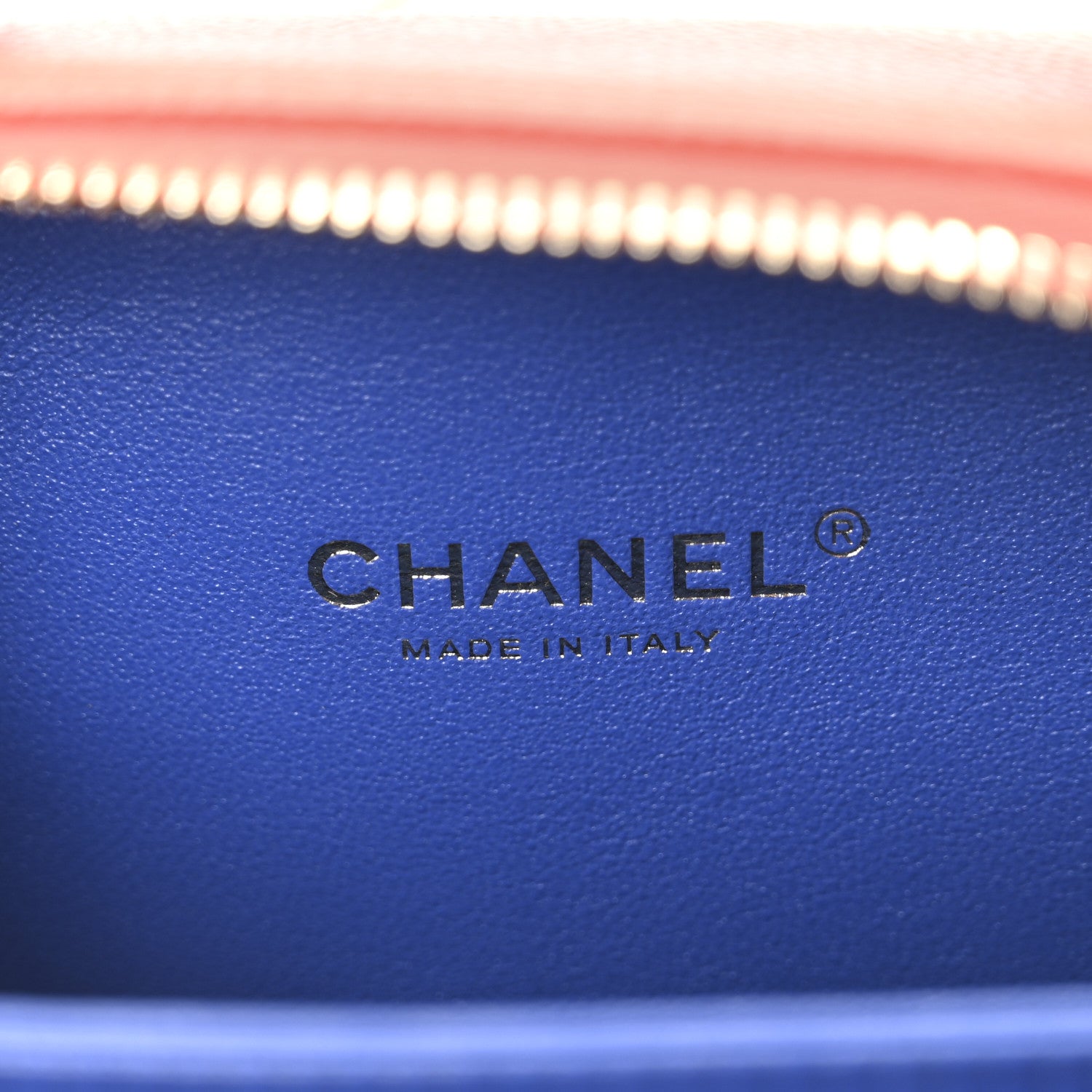 Chanel Caviar Quilted Small CC Filigree Vanity Case Blue White Red 6 of 11