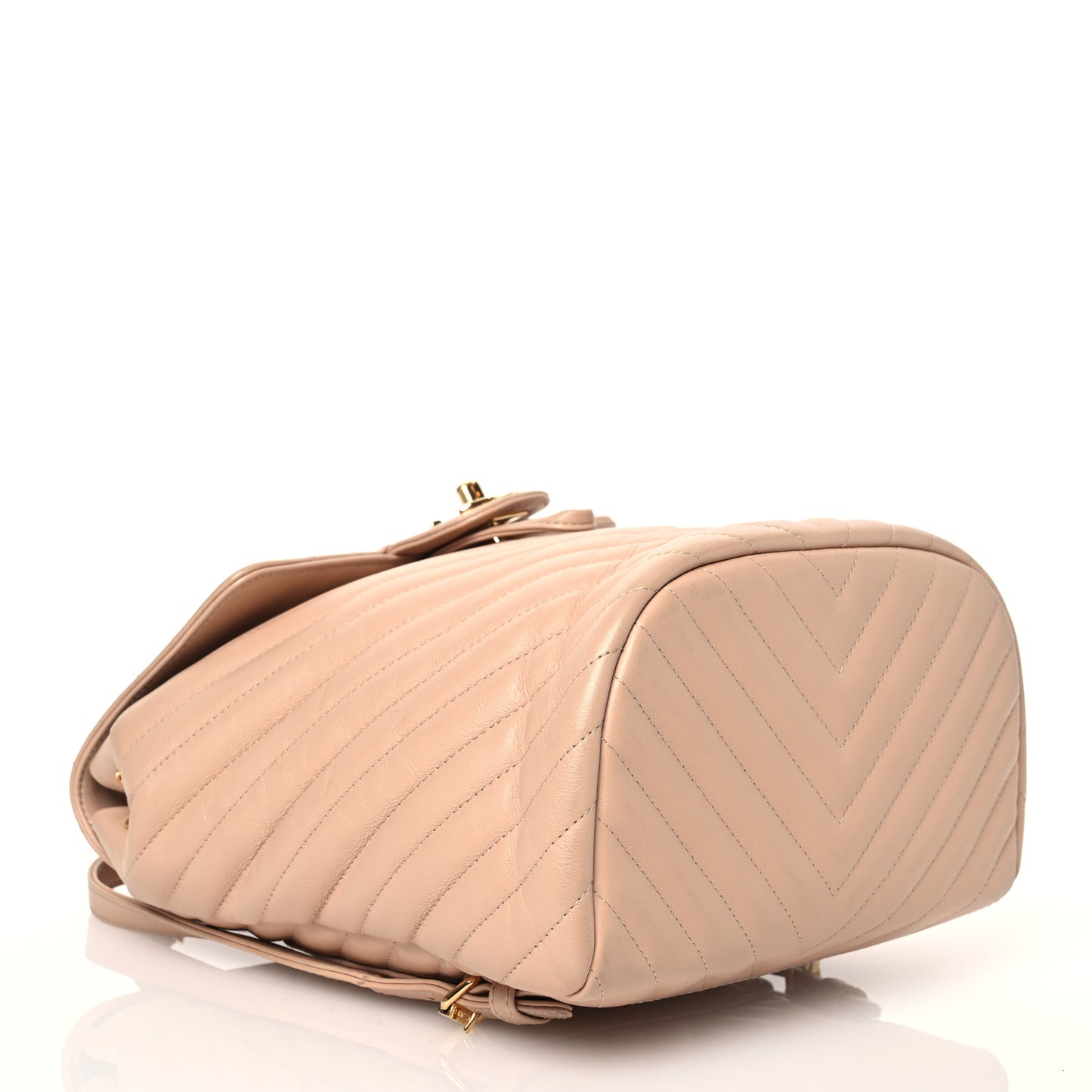 Calfskin Chevron Quilted Small Urban Spirit Backpack Beige