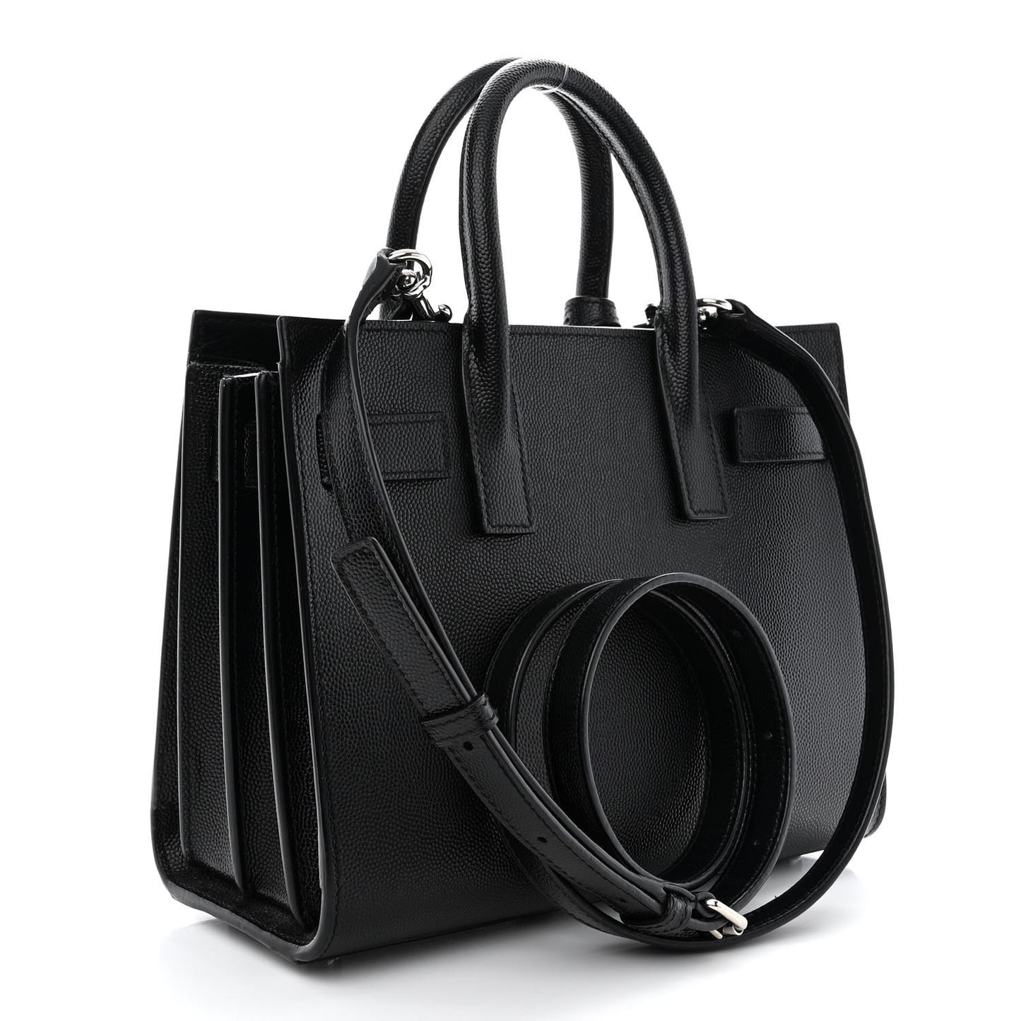 Grained Calfskin Nano Sac De Jour Black