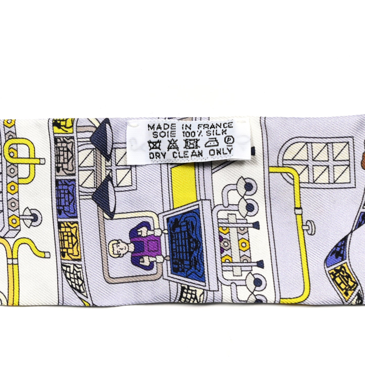 Silk La Maizeon des Carres Twilly Bleu Pale Jaune Vif