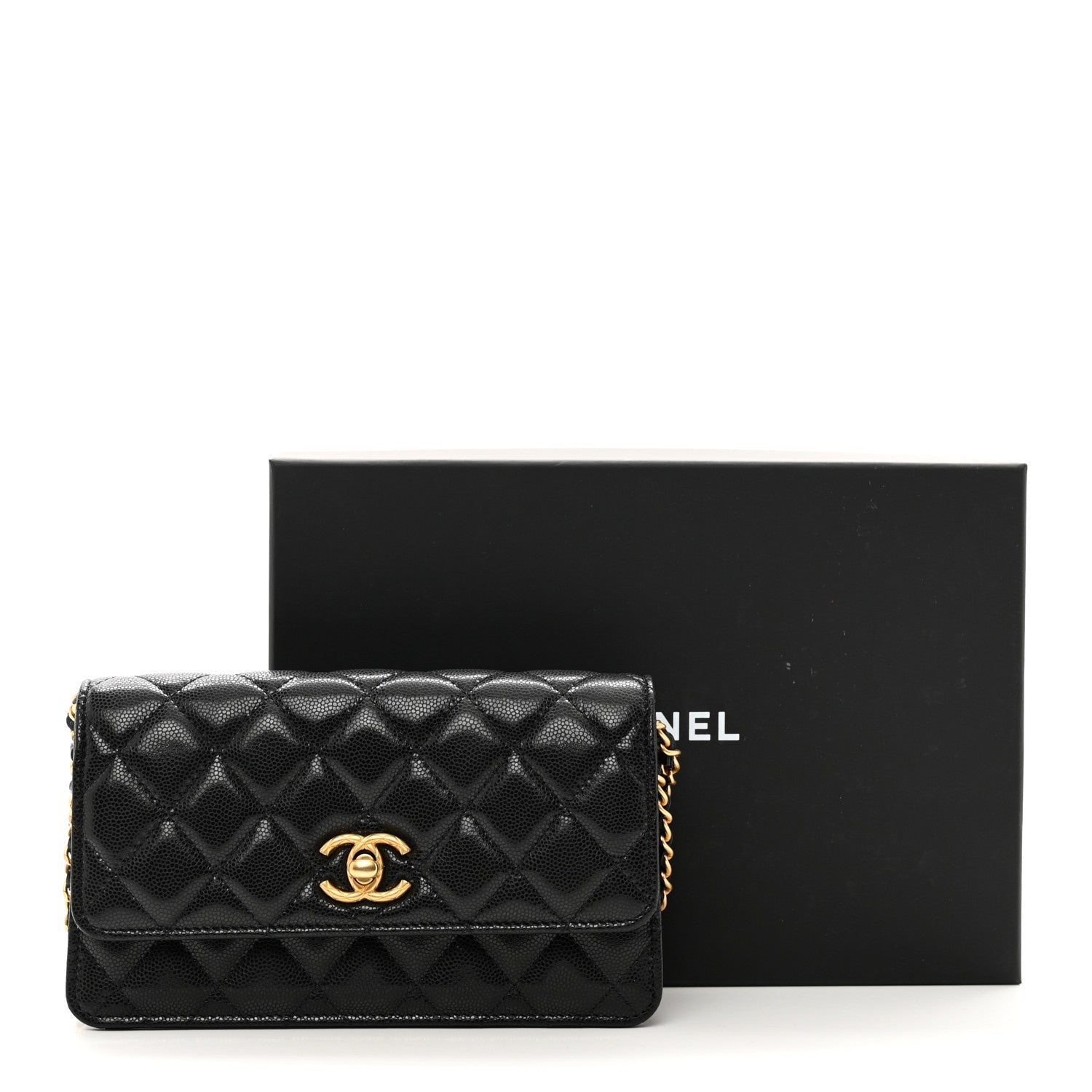 Chanel Caviar Quilted Chain Link Clutch With Chain Black 12 of 12