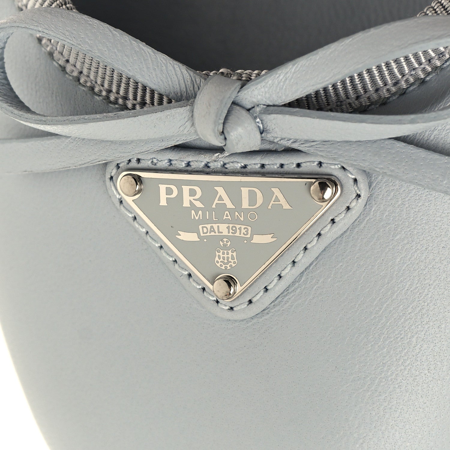 Prada Metallic Lambskin Bow Ballerina Flats 38.5 Fiordaliso 8 of 9