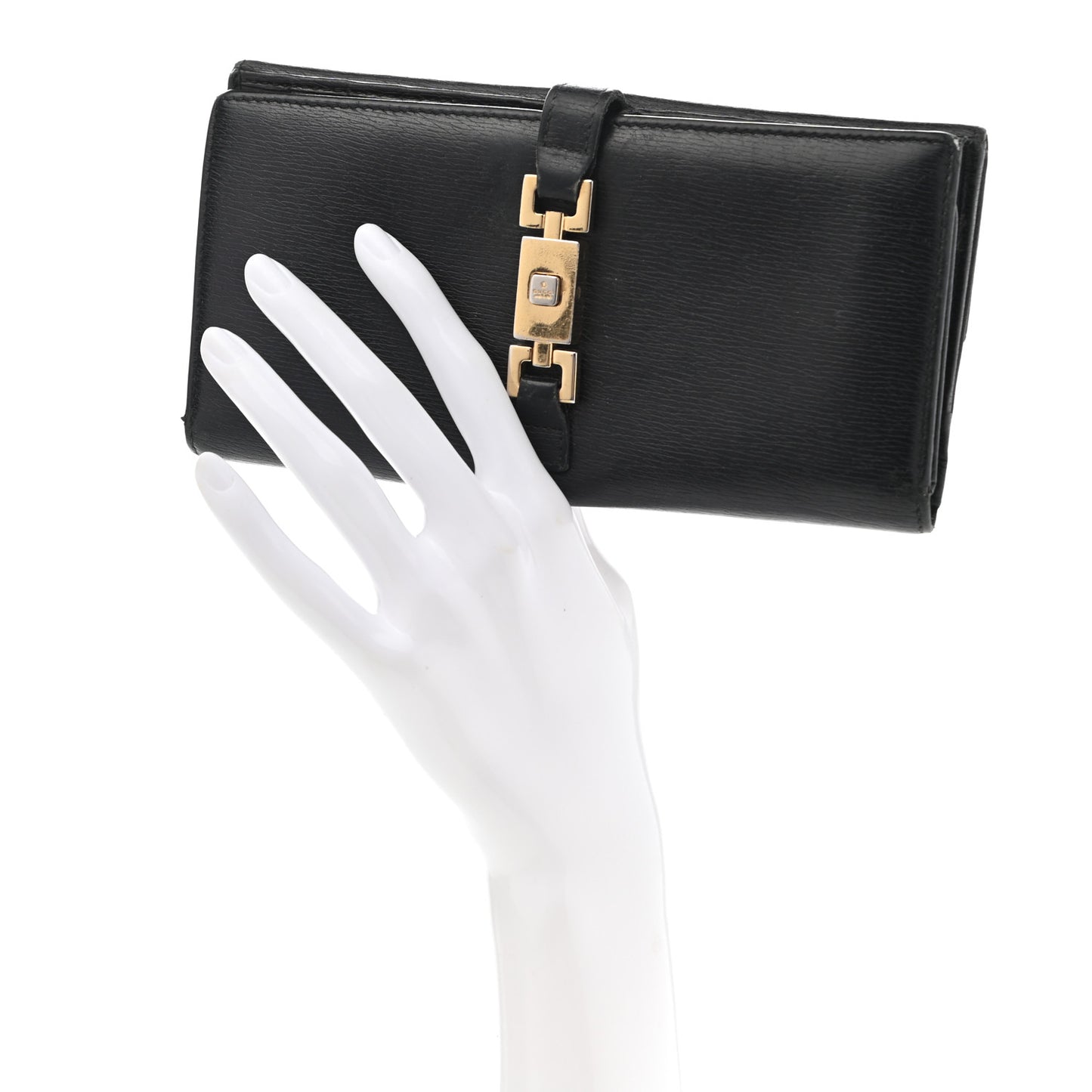 Calfskin Continental Bardot Wallet Black