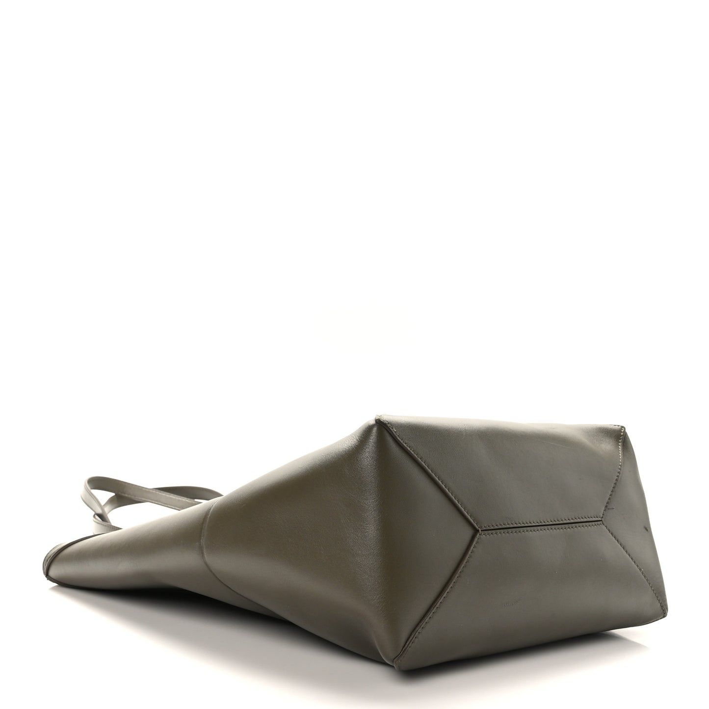 Shiny Calfskin Medium Puzzle Fold Tote Dark Khaki Green