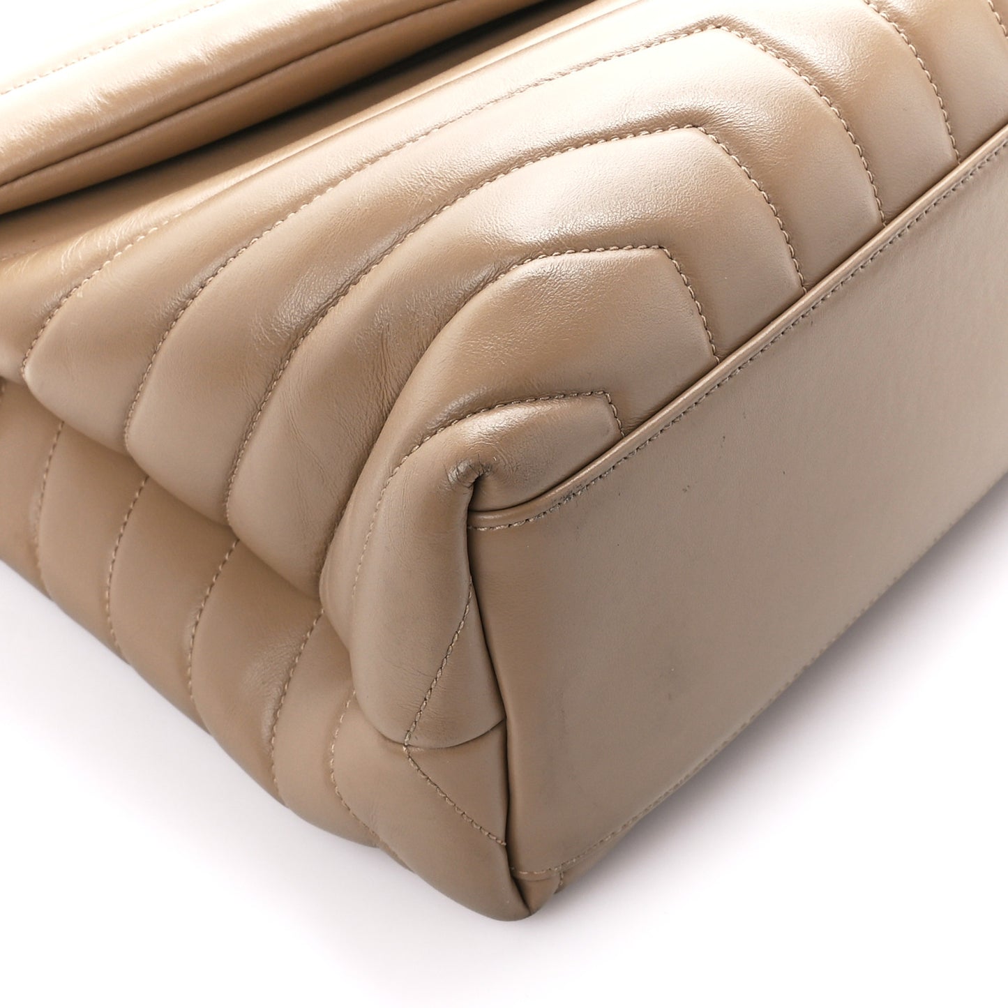 Calfskin Y Quilted Monogram Medium Loulou Chain Satchel Dark Latte