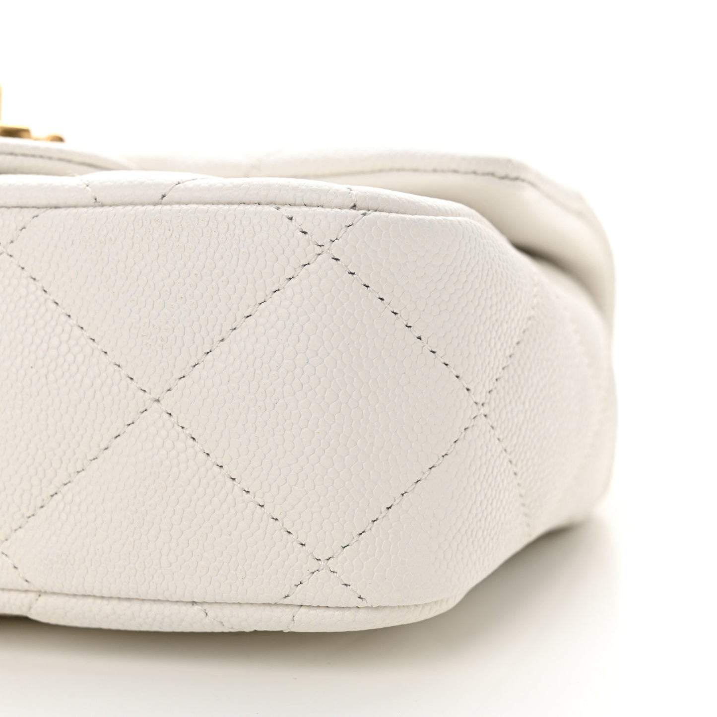 Caviar Quilted Mini Sweetheart Flap White