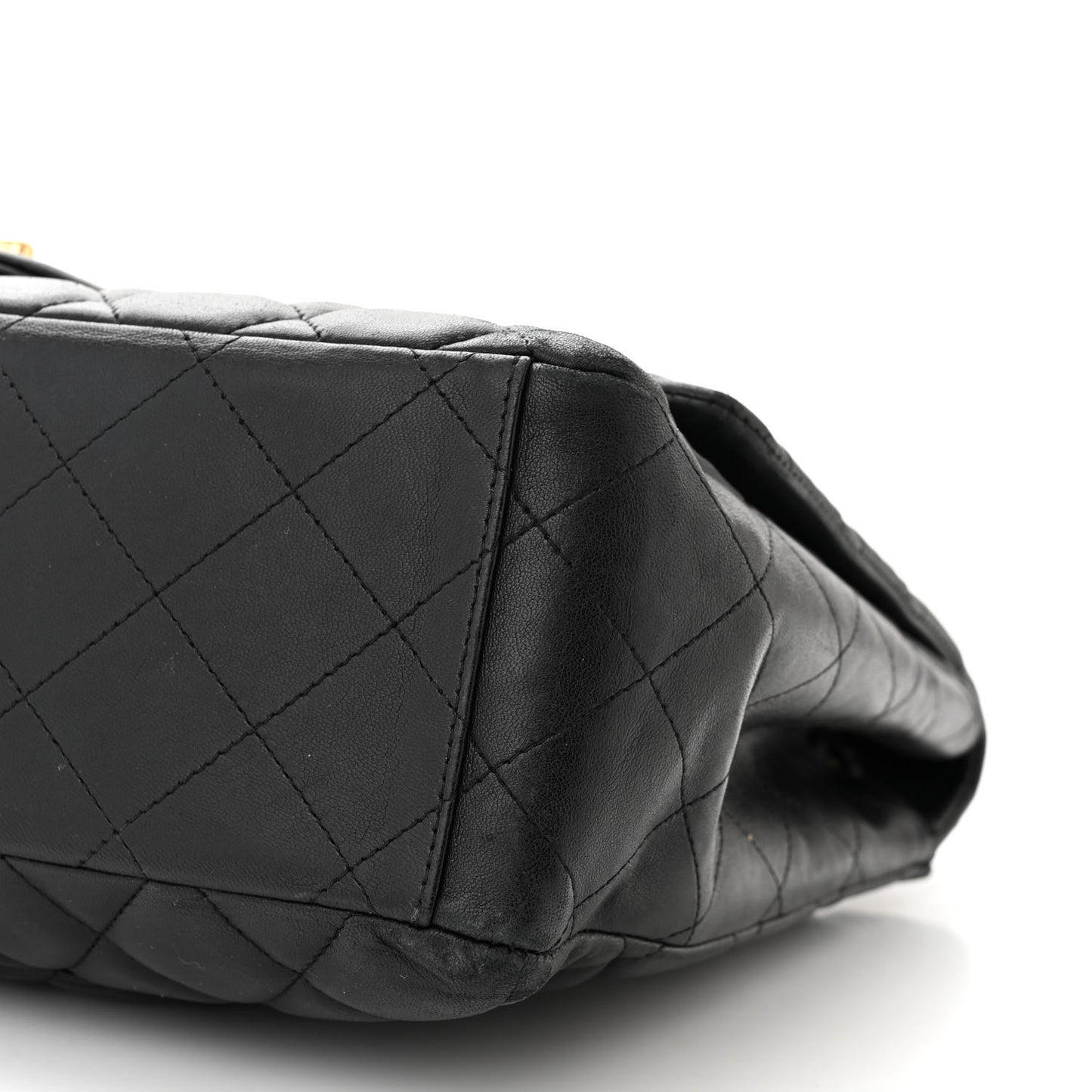 Lambskin Quilted Maxi Single Flap Black