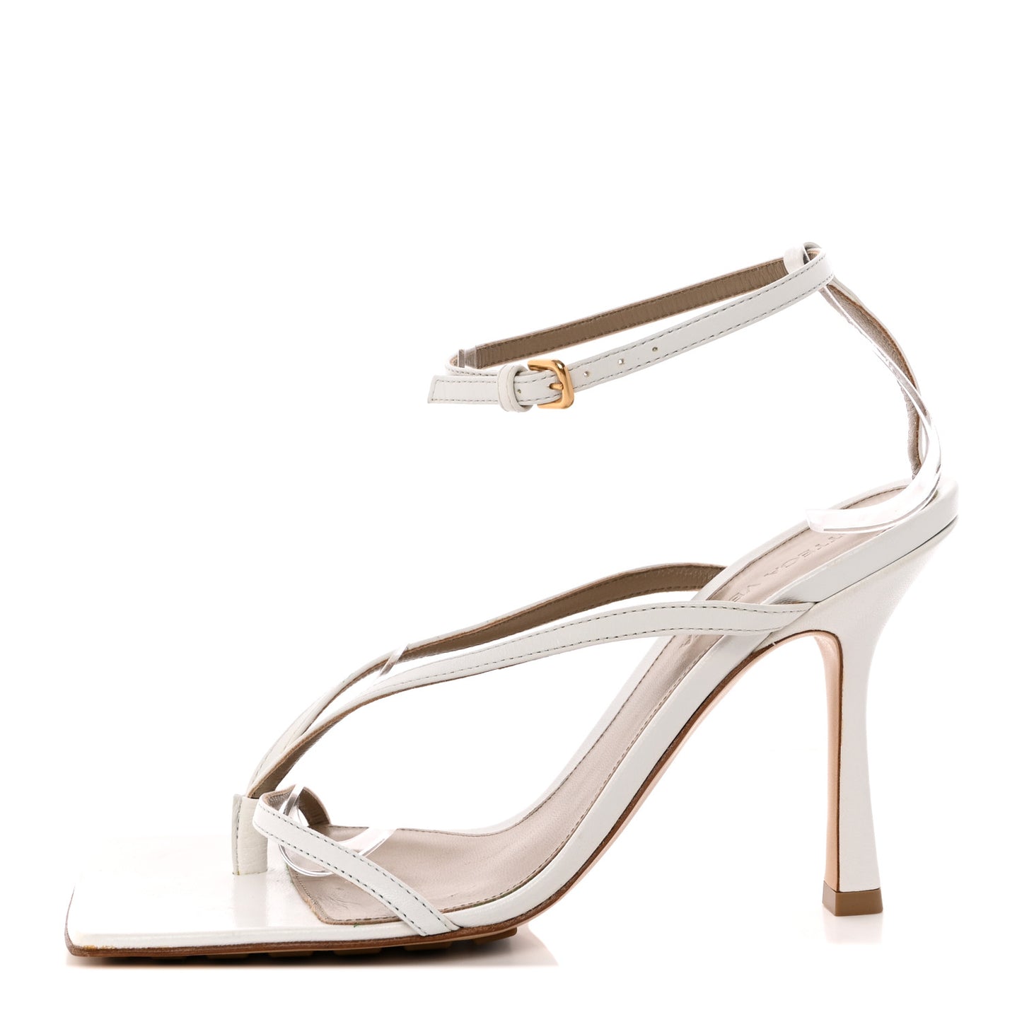 Lambskin Stretch Multi Strap 90mm Sandals 38 Optic White