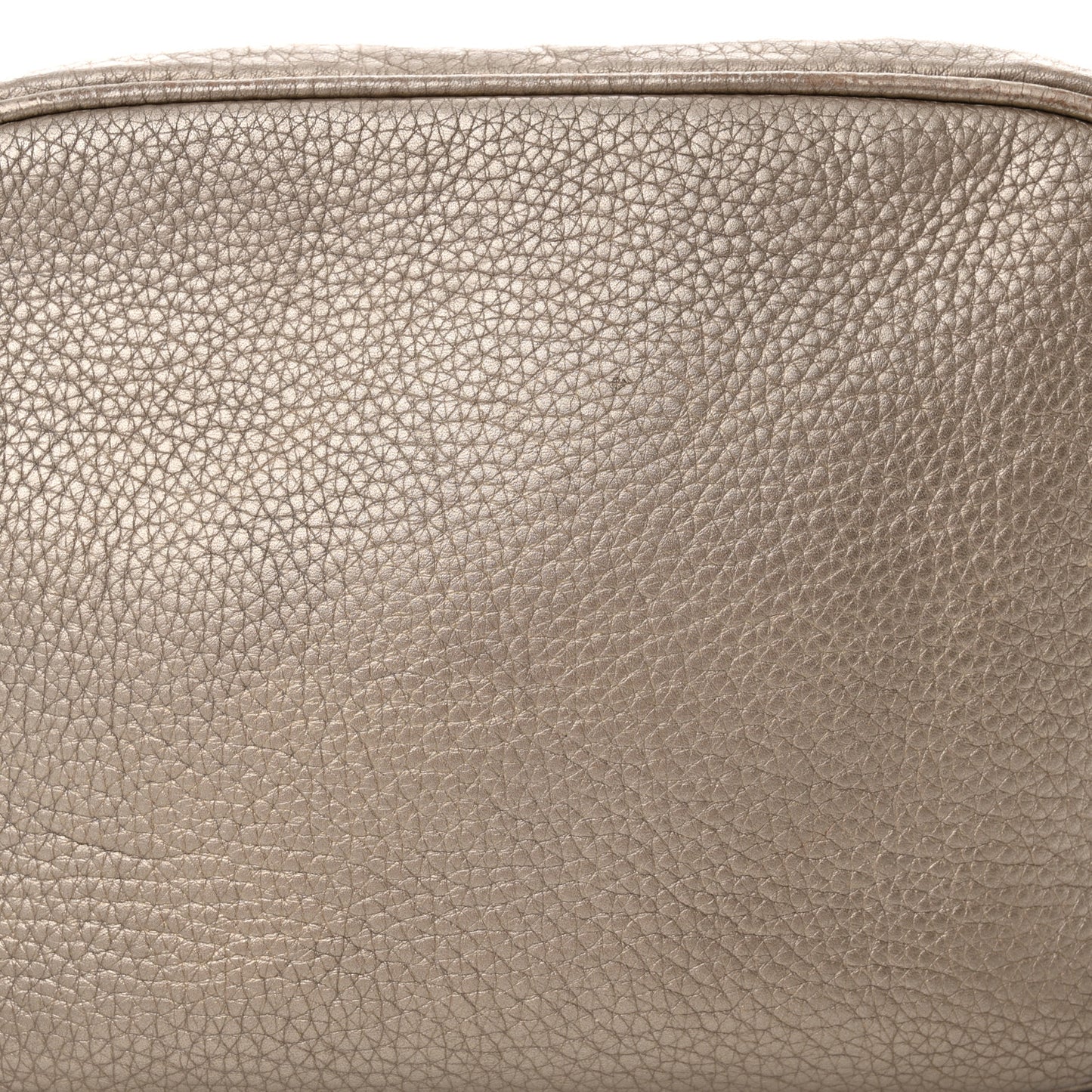 Metallic Pebbled Calfskin Small Soho Disco Bag Golden Beige